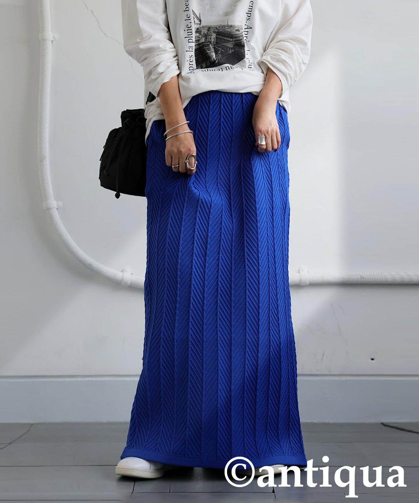 Herringbone Knit Skirt Ladies