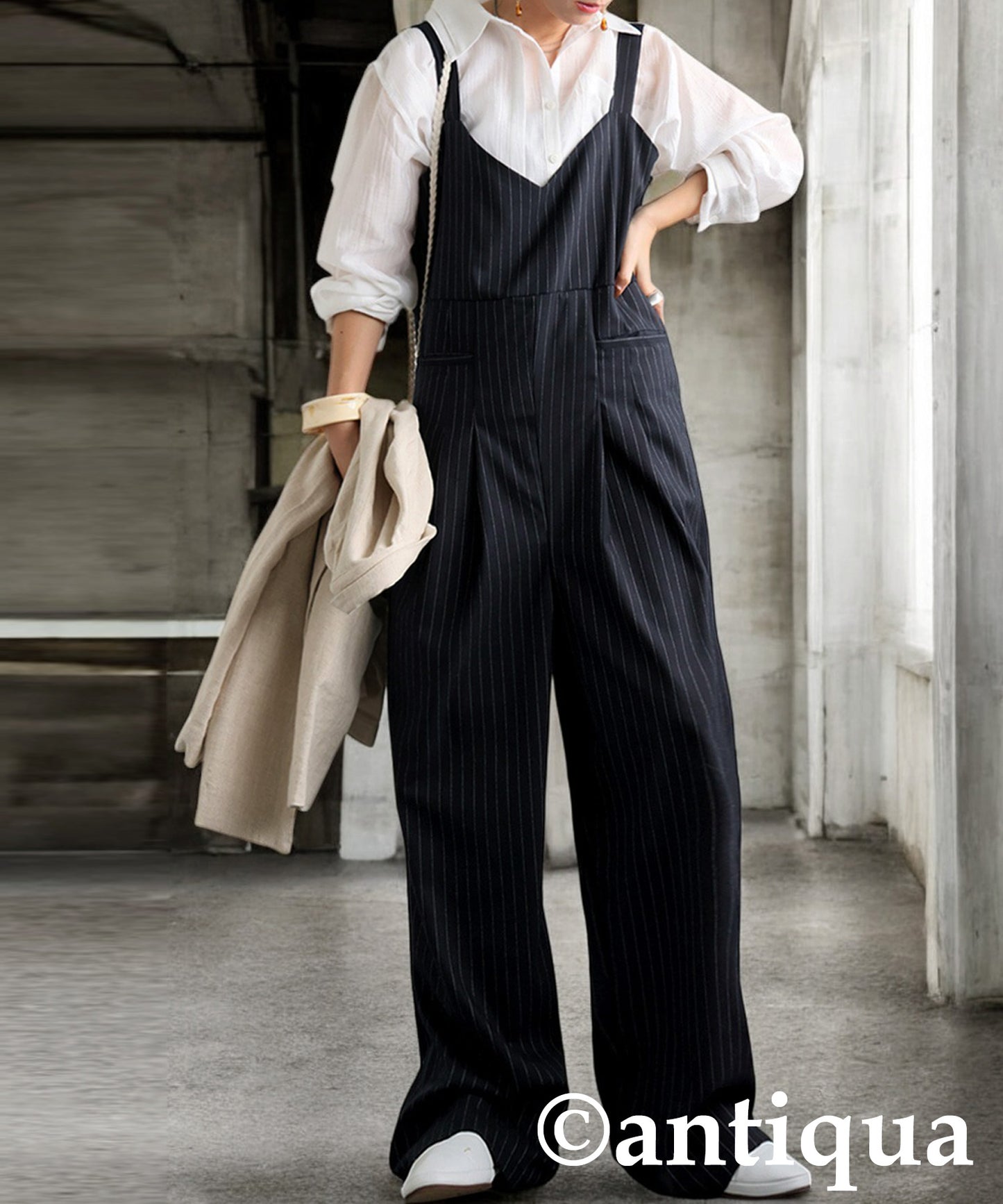 Pinstripe Overalls Ladies