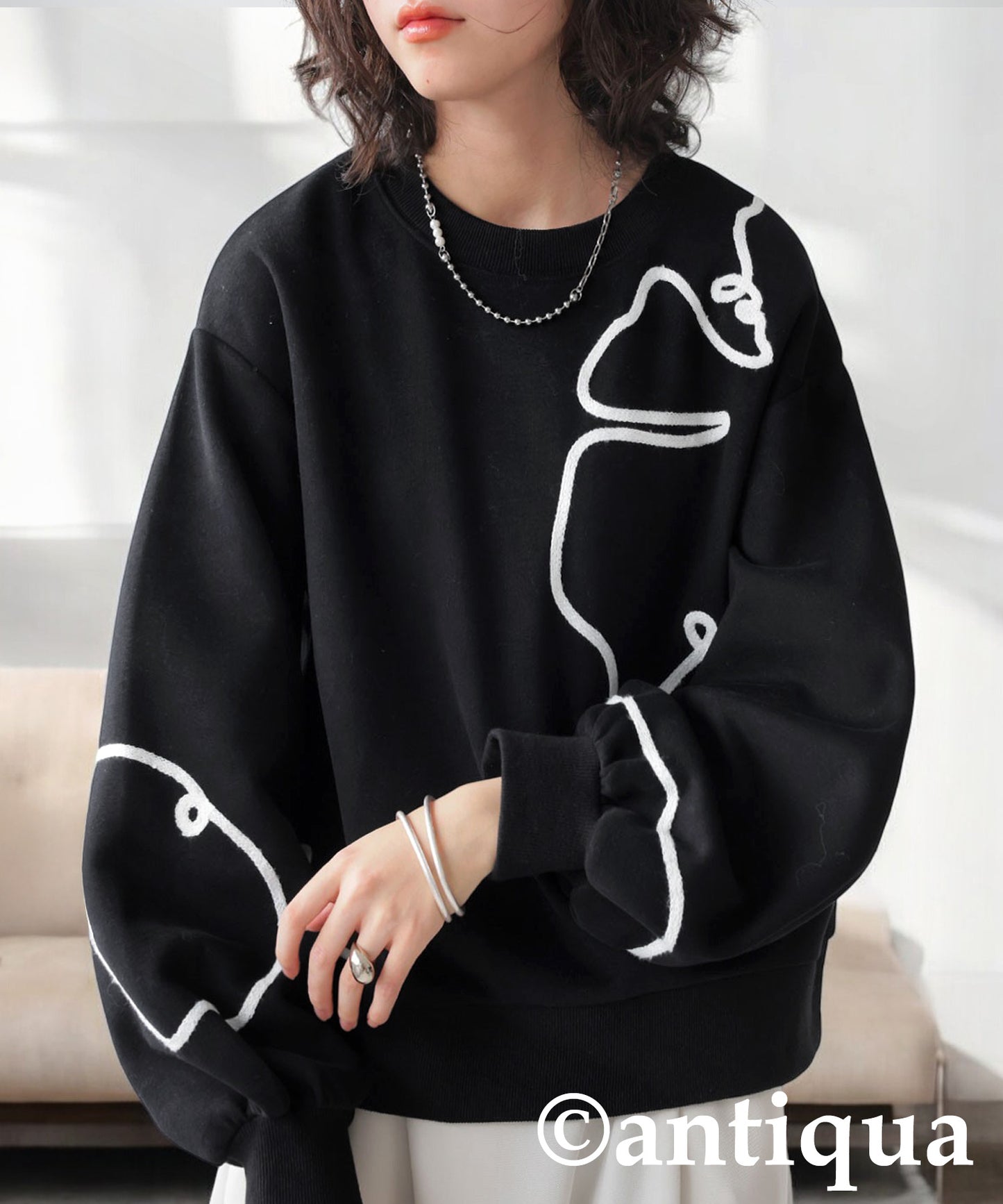 Line Short Sweatshirt Ladies