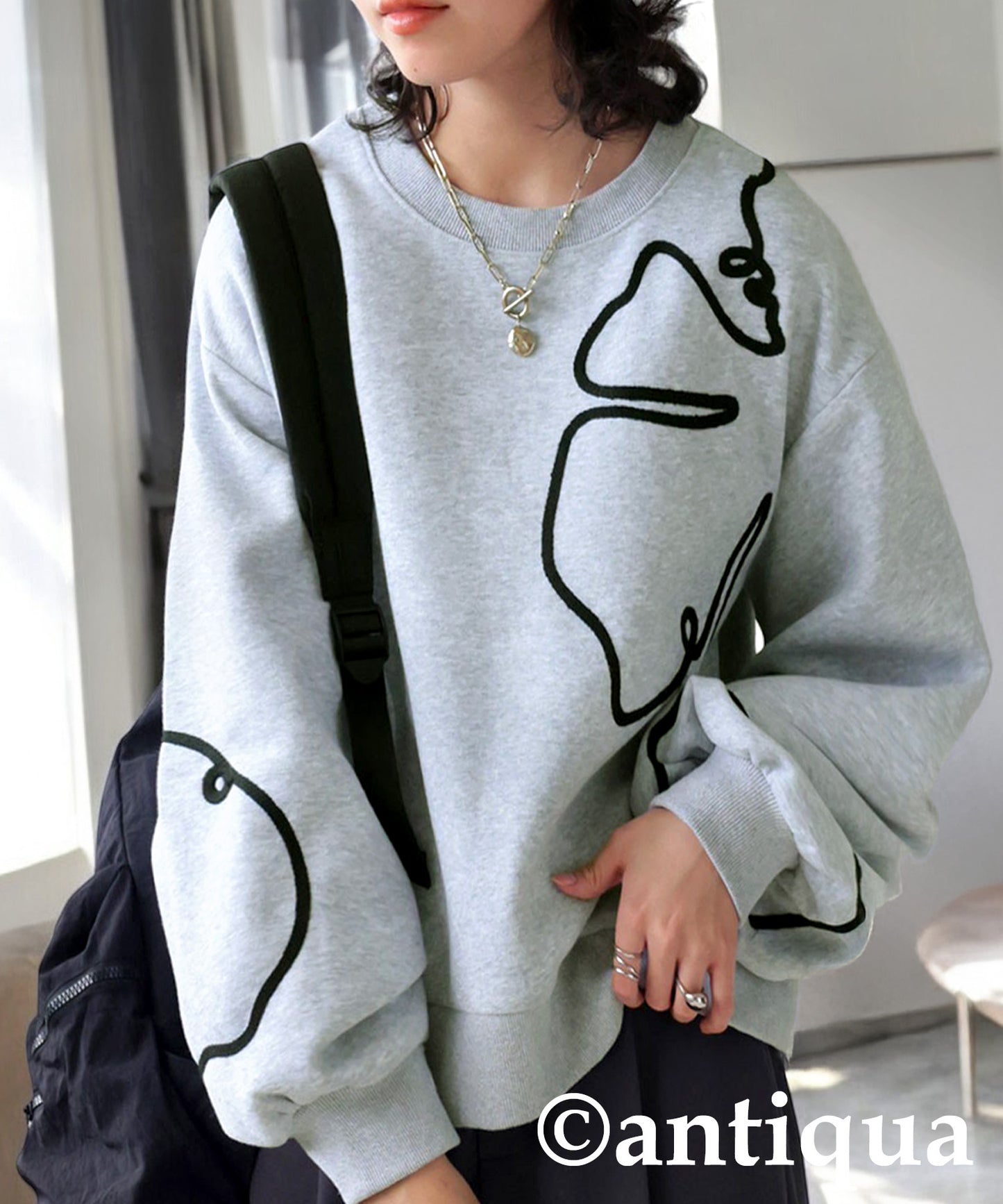 Line Short Sweatshirt Ladies