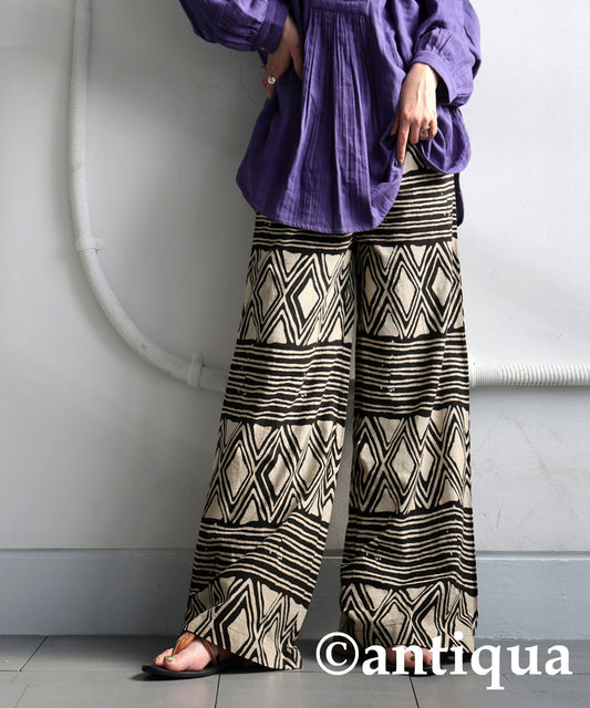 Indian Cotton Ethnic Pattern Wide Pants Ladies