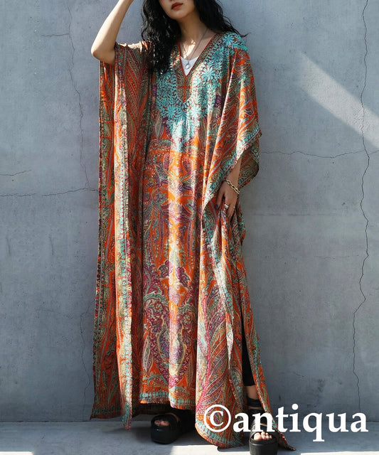 Paisley Print Kaftan Dress Ladies