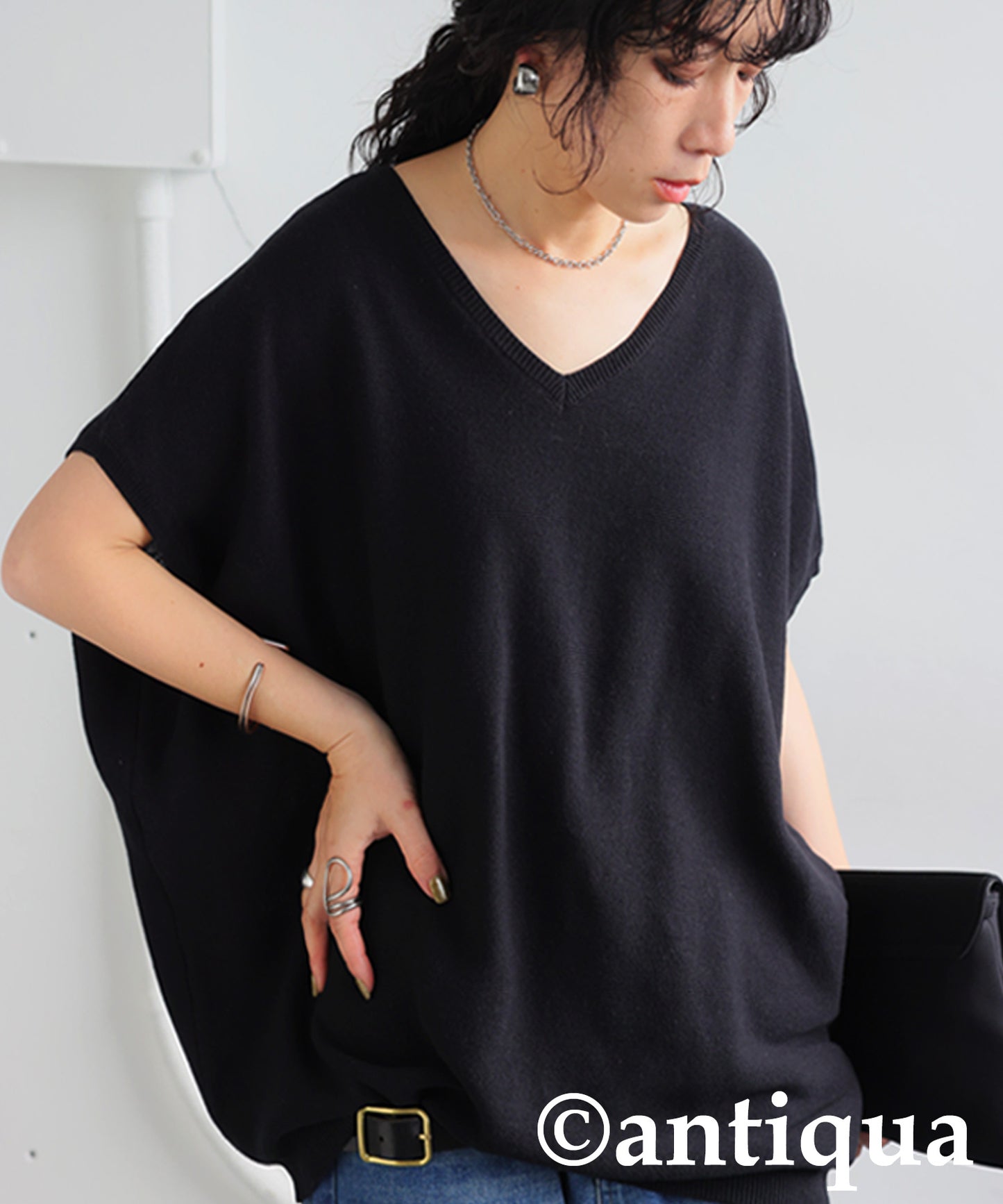 V-Neck Dolman Knit Ladies