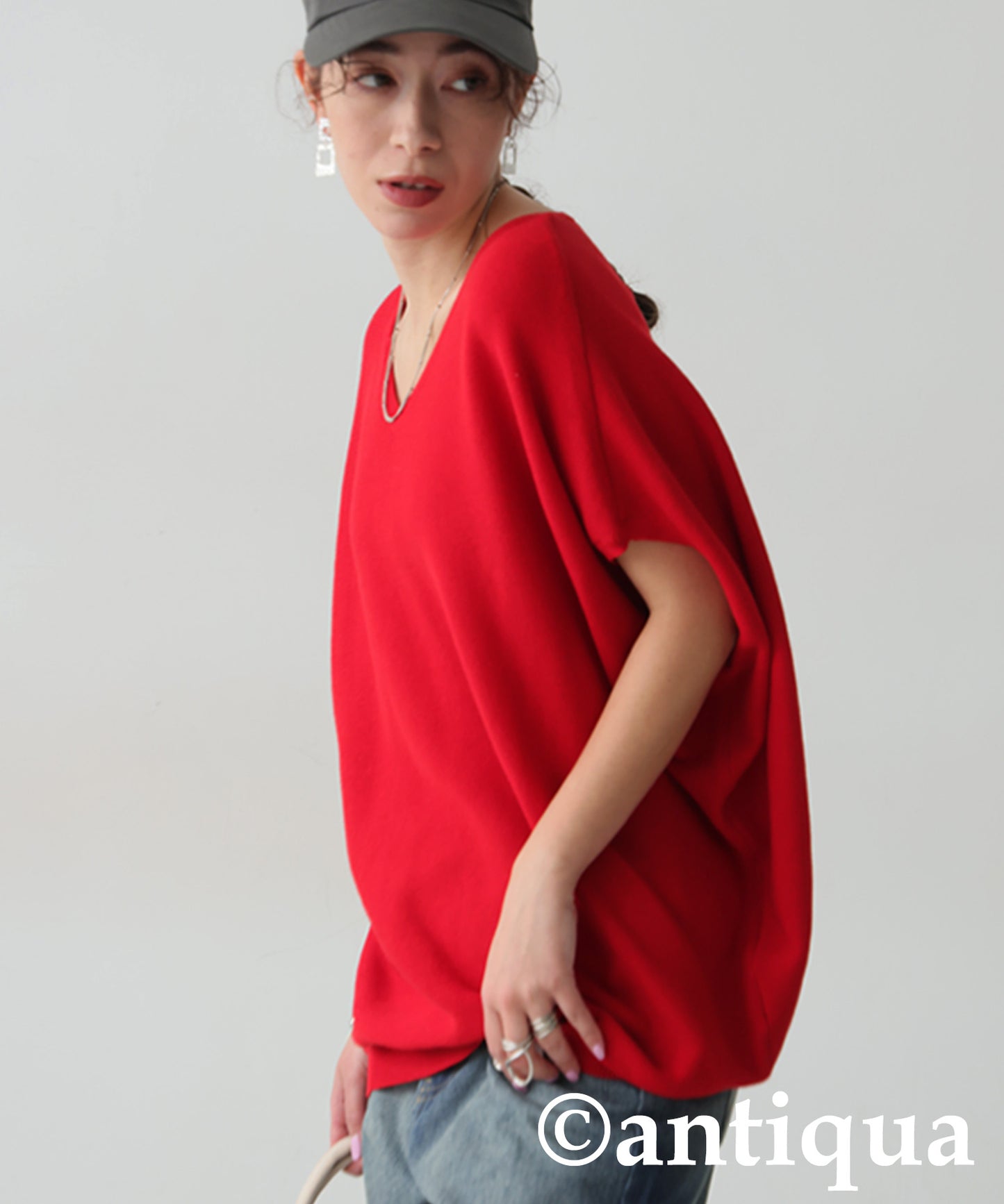 V-Neck Dolman Knit Ladies