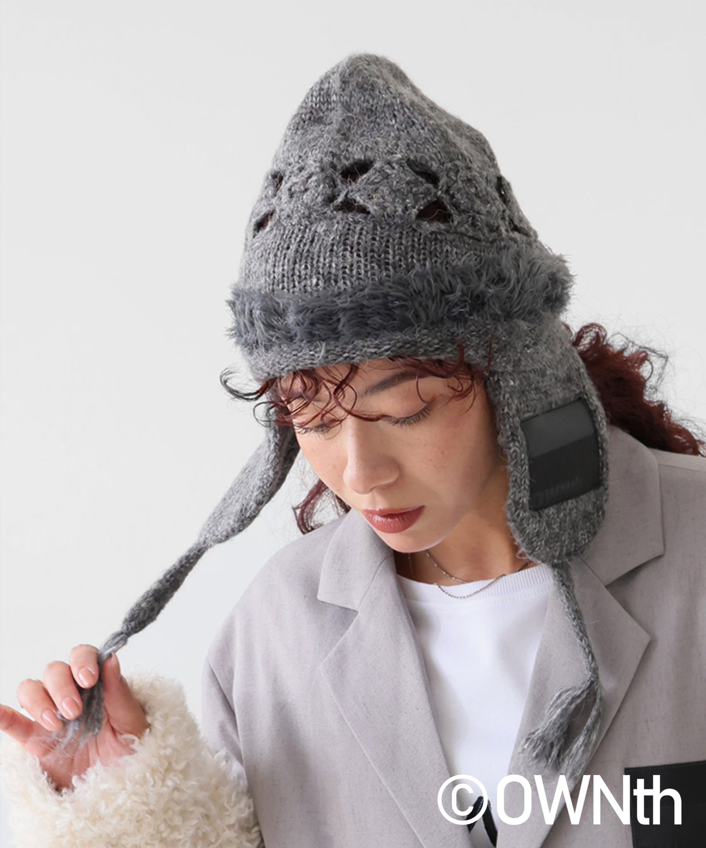 Knit Cap With Patch Unisex