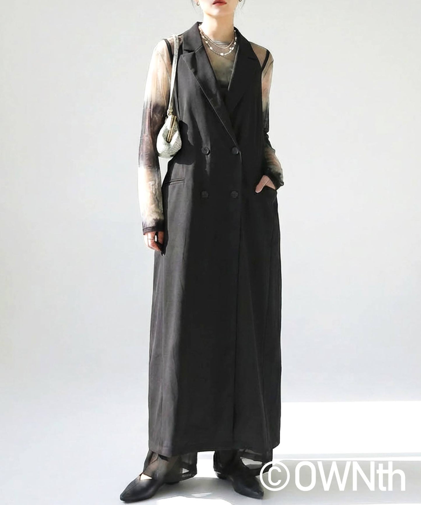 OWNth Mixed Material Camisole Dress Ladies