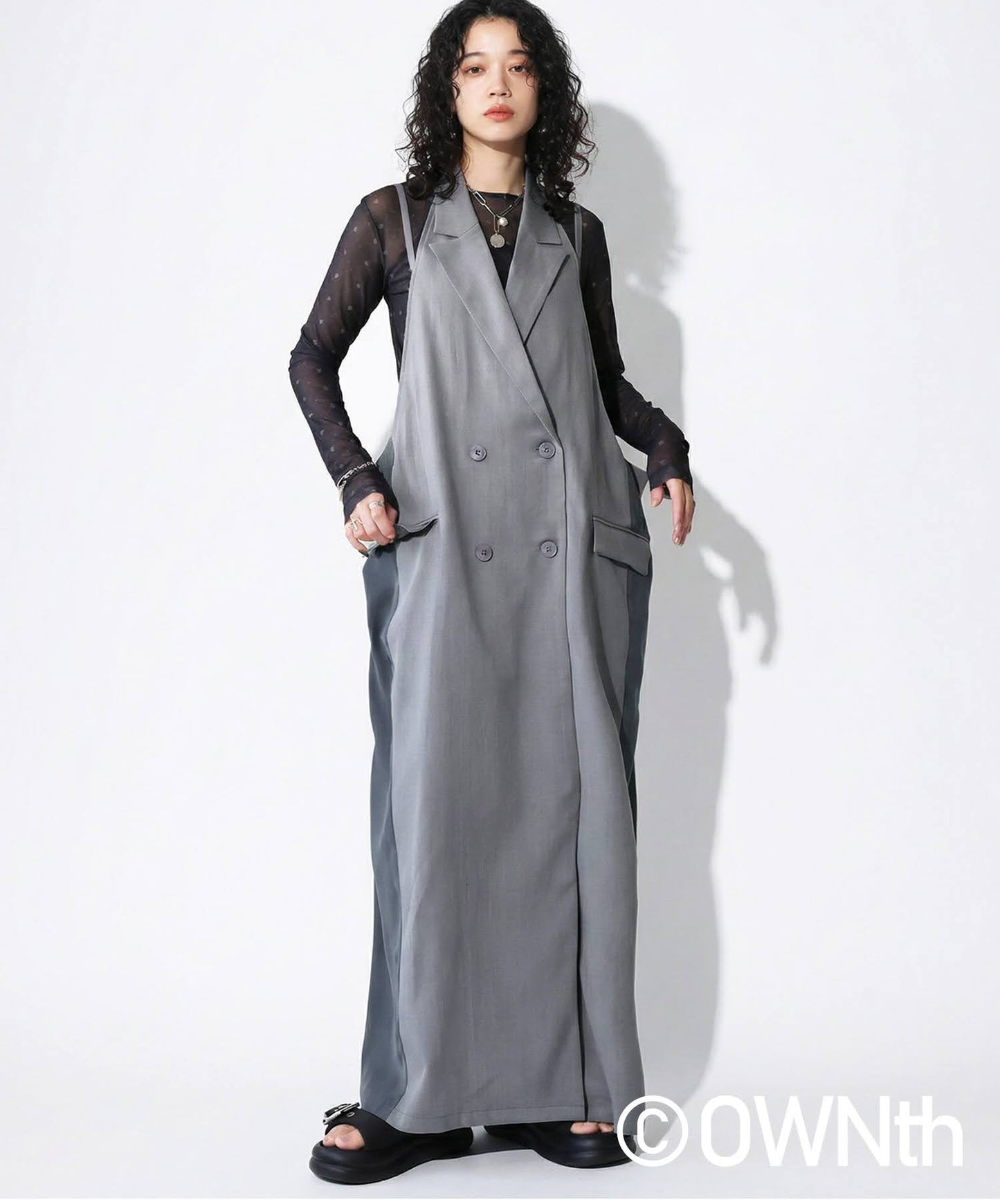 OWNth Mixed Material Camisole Dress Ladies