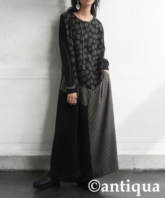 Pattern Switching Dress Ladies