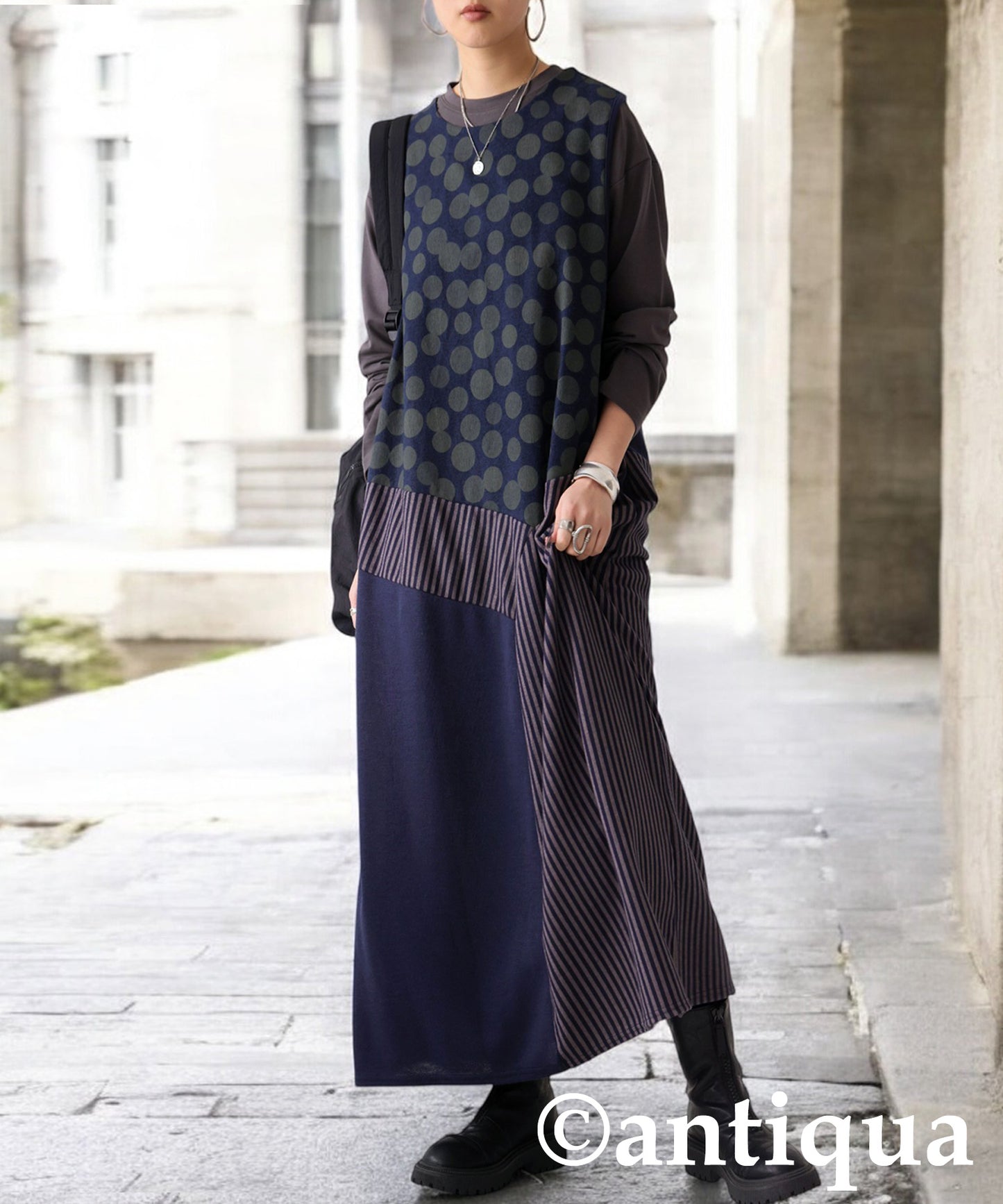 Pattern Switching Dress Ladies