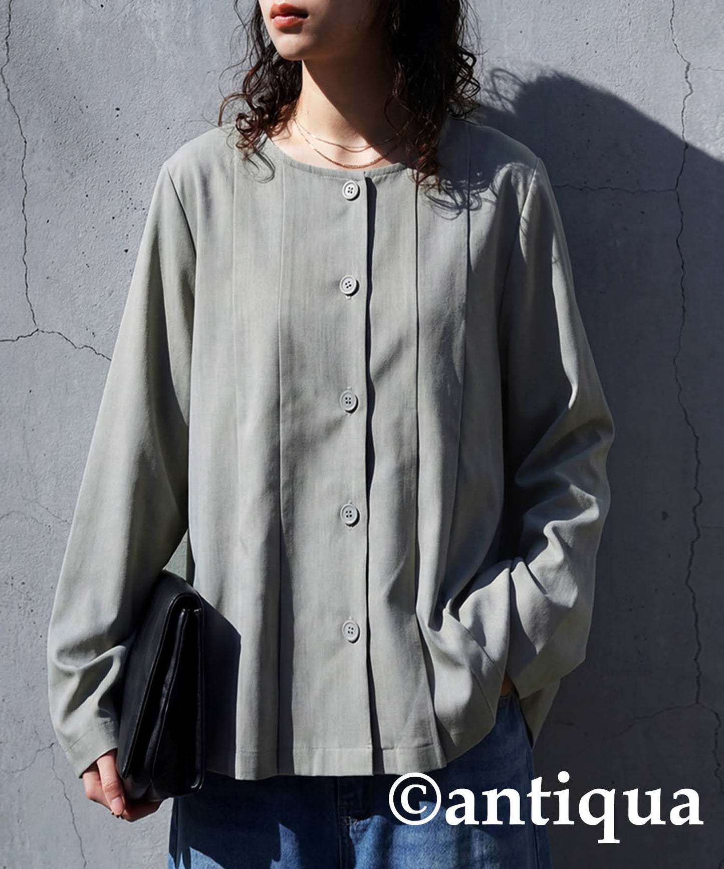 No-Collar Tuck Top Ladies