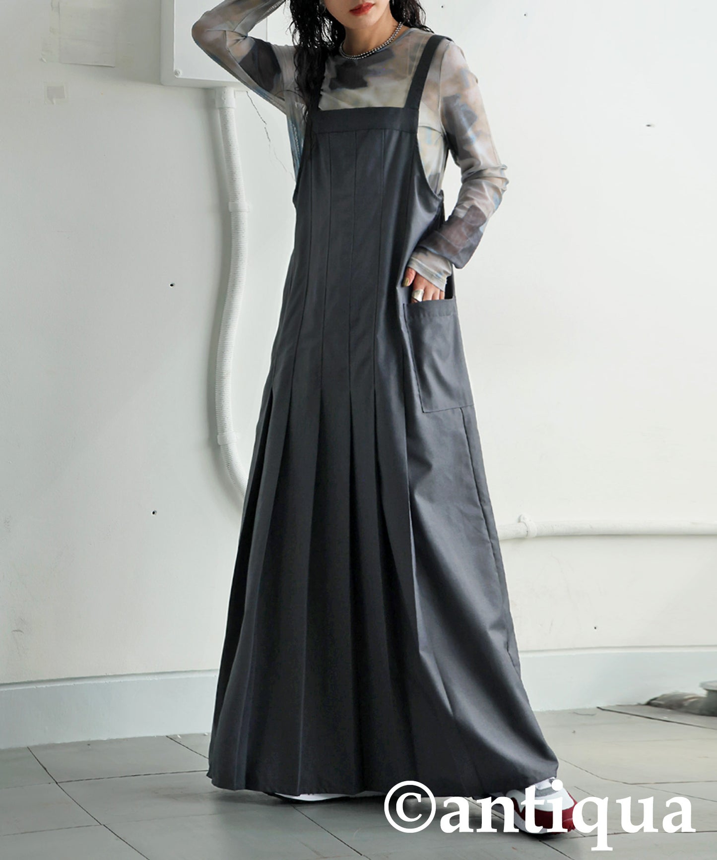 Asymmetric Pleated Overalls Ladies