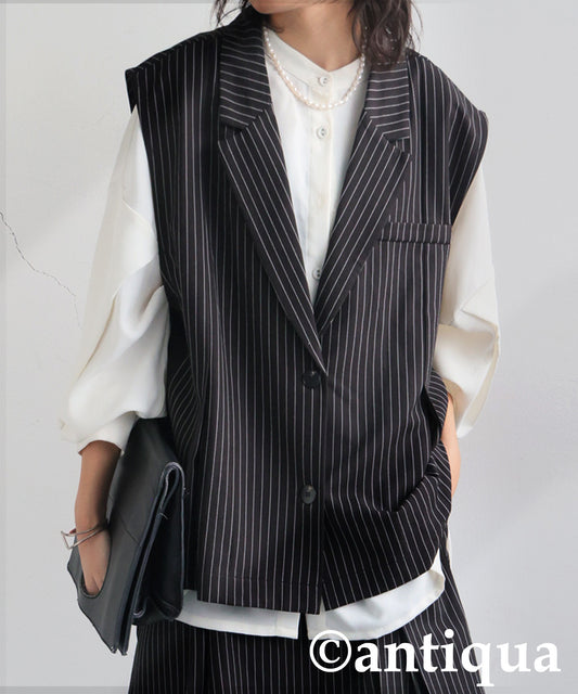 Striped Tailored Vest Ladies