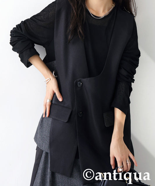 Asymmetric Design Vest Ladies