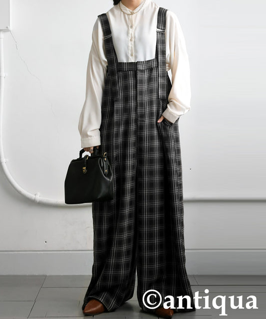 Plaid Overalls Ladies