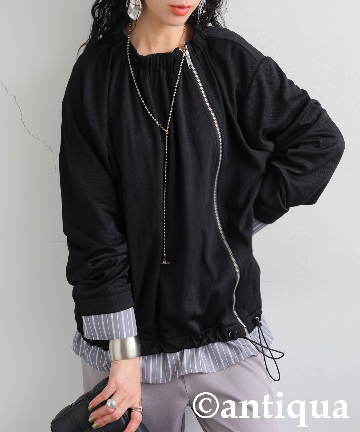 Layered Asymmetry Blouson Ladies