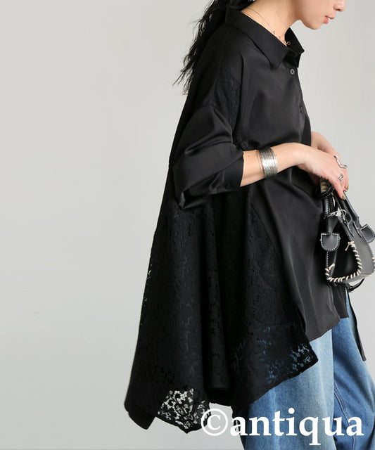 Lace Switching Shirt Ladies