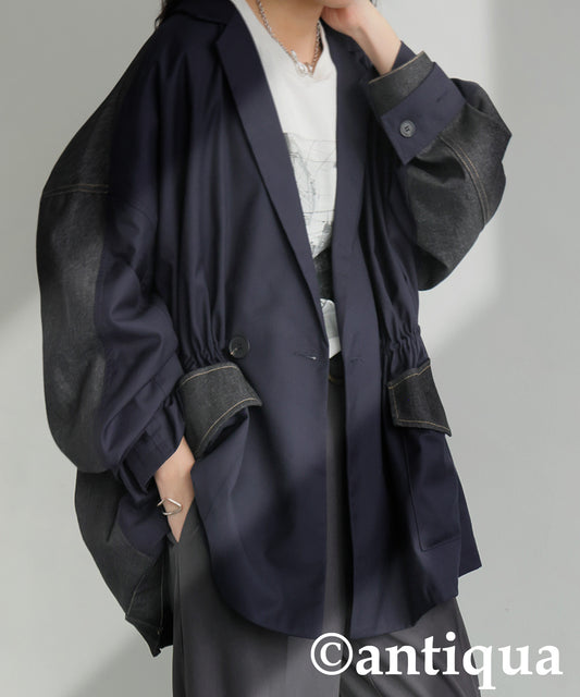 Denim Switching Jacket Ladies