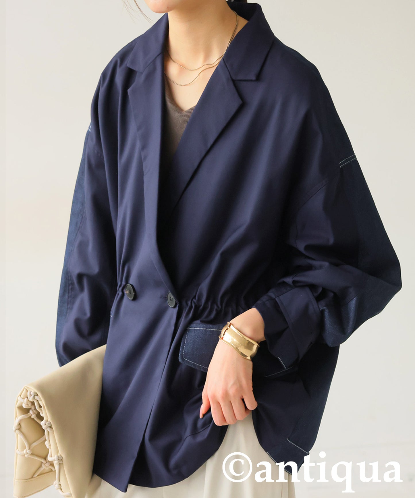 Denim Switching Jacket Ladies