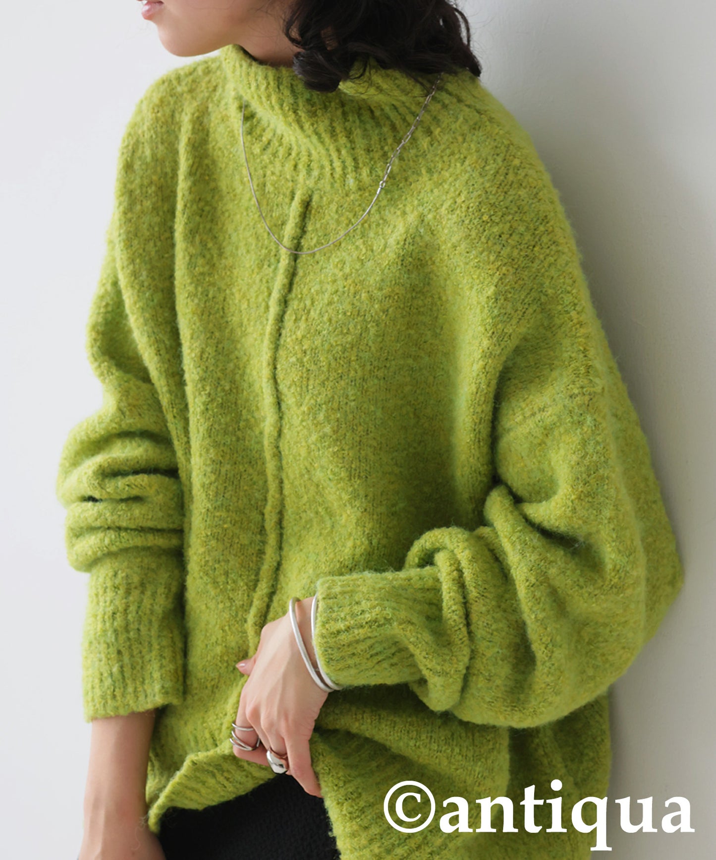 Boucle High Neck Knit Ladies