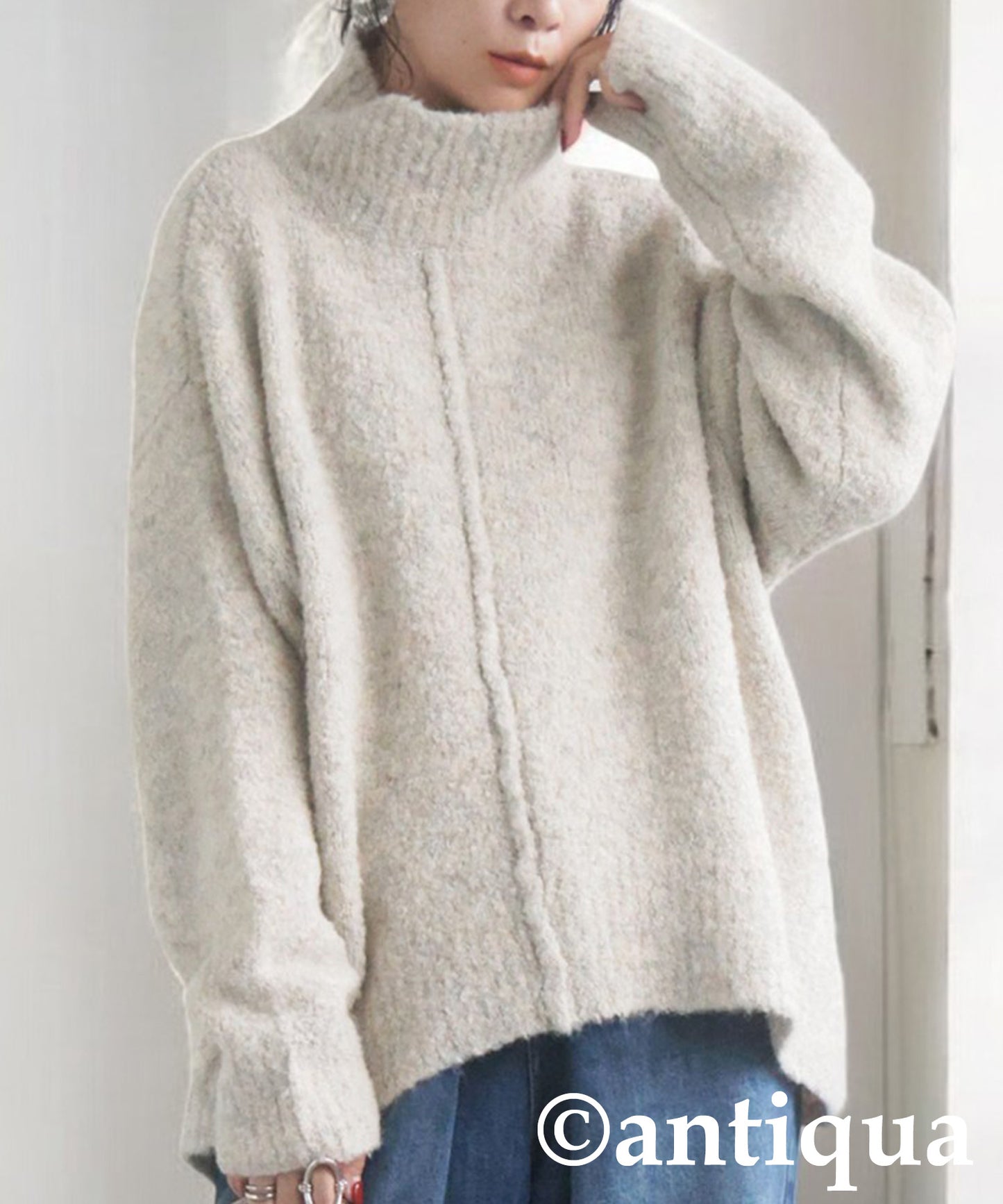 Boucle High Neck Knit Ladies