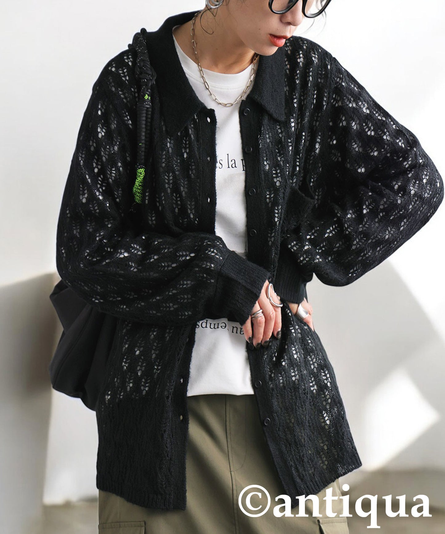 Openwork Shirt Knit Ladies