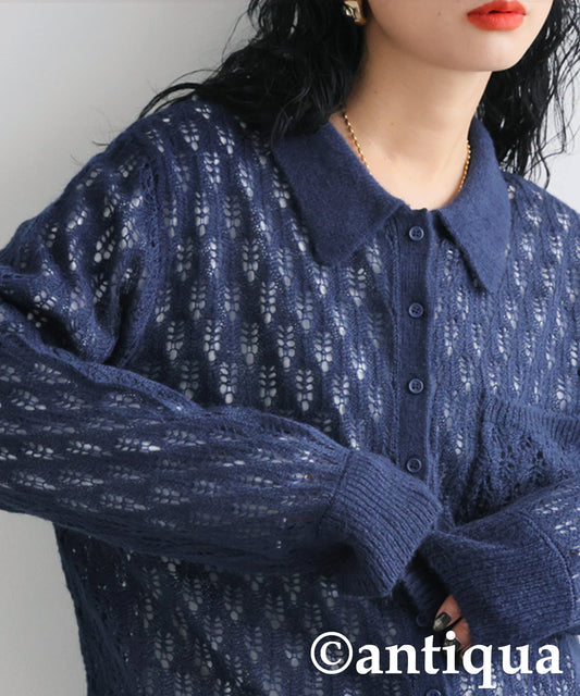 Openwork Shirt Knit Ladies