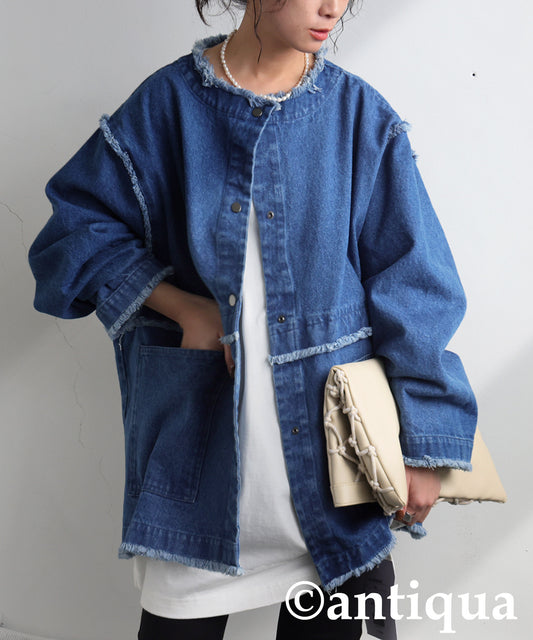 Fringe Denim Jacket Ladies