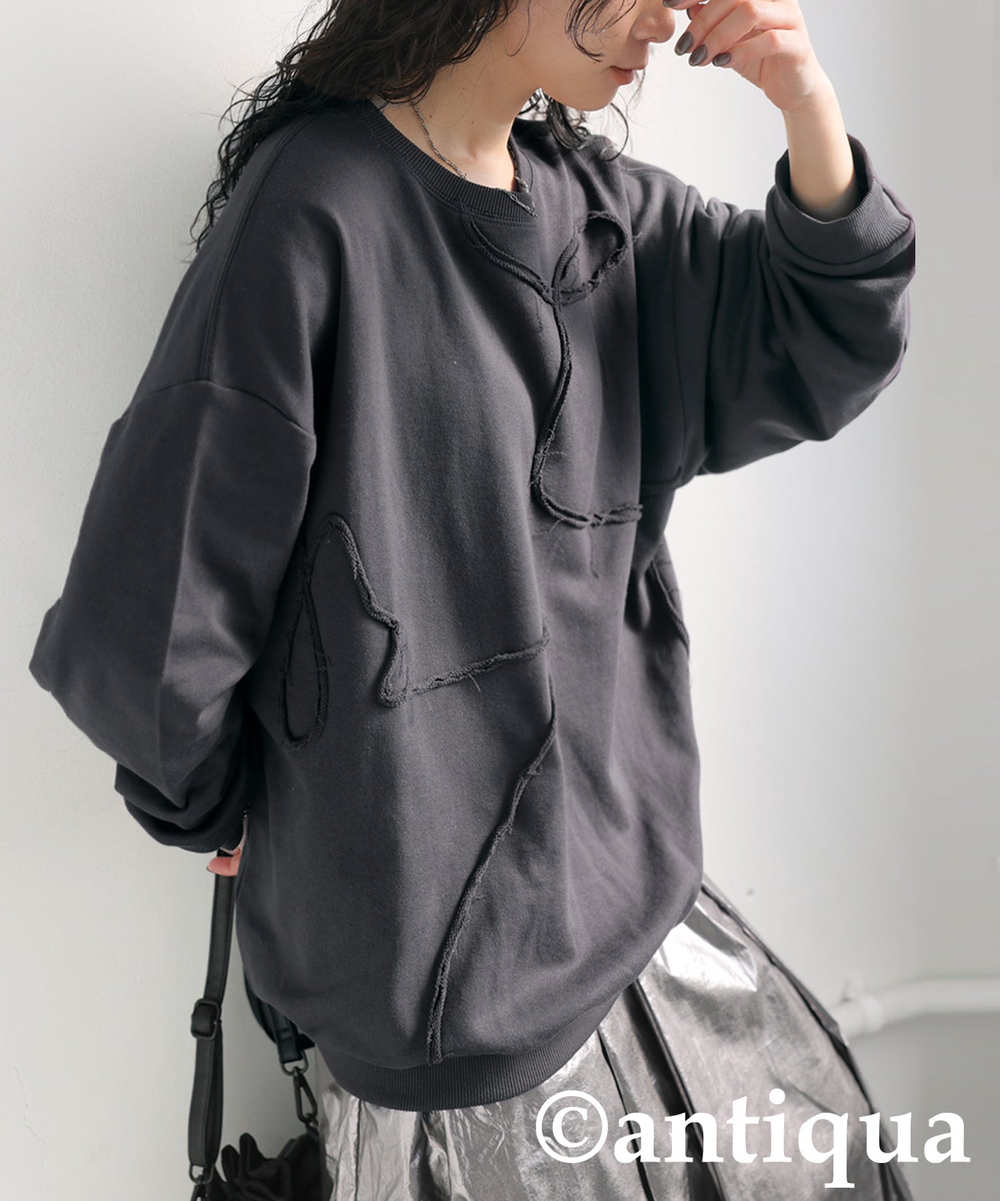 Raw Edge Design Sweatshirts Ladies