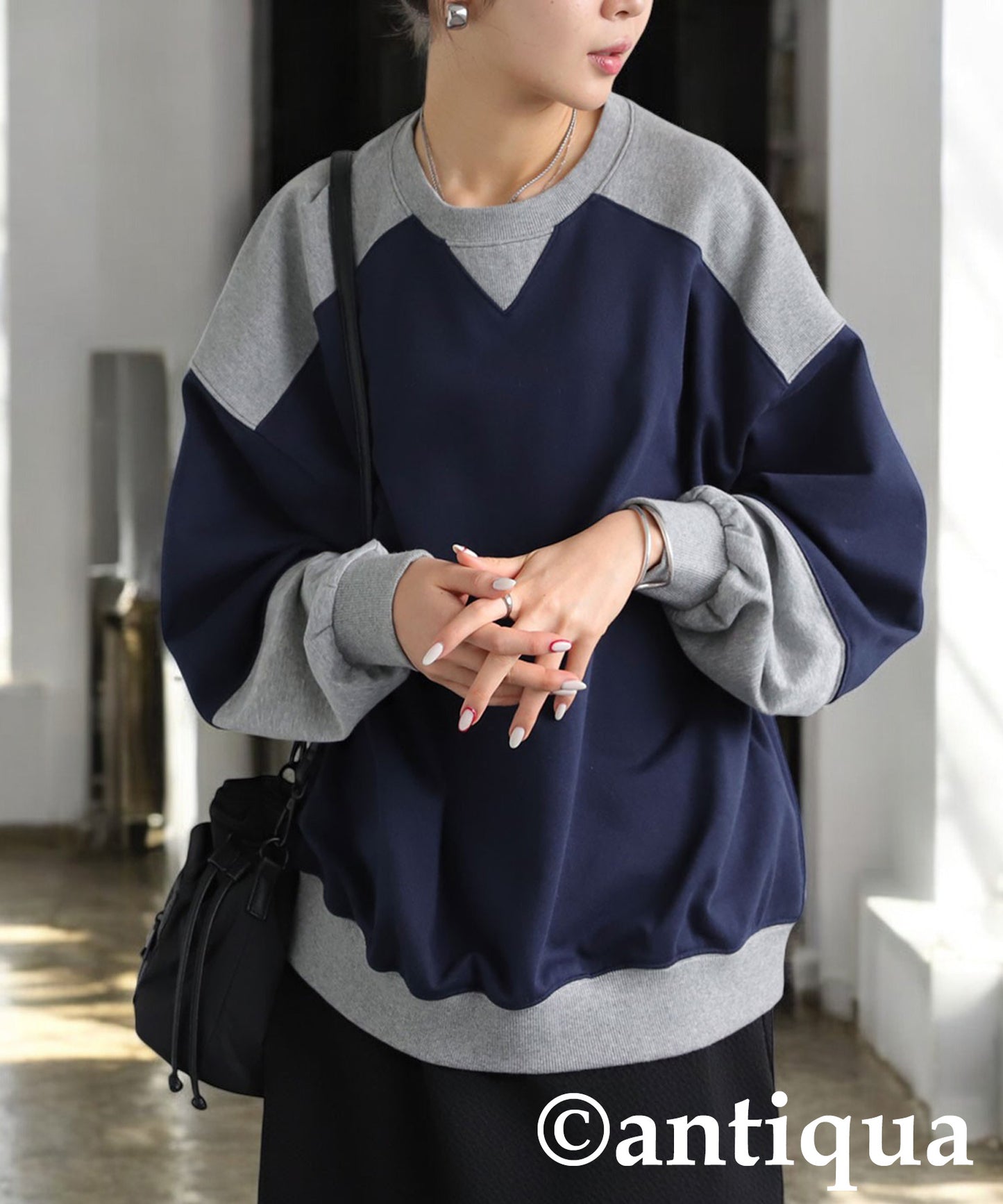 Two Colors Fleece Sweatshirt Ladies