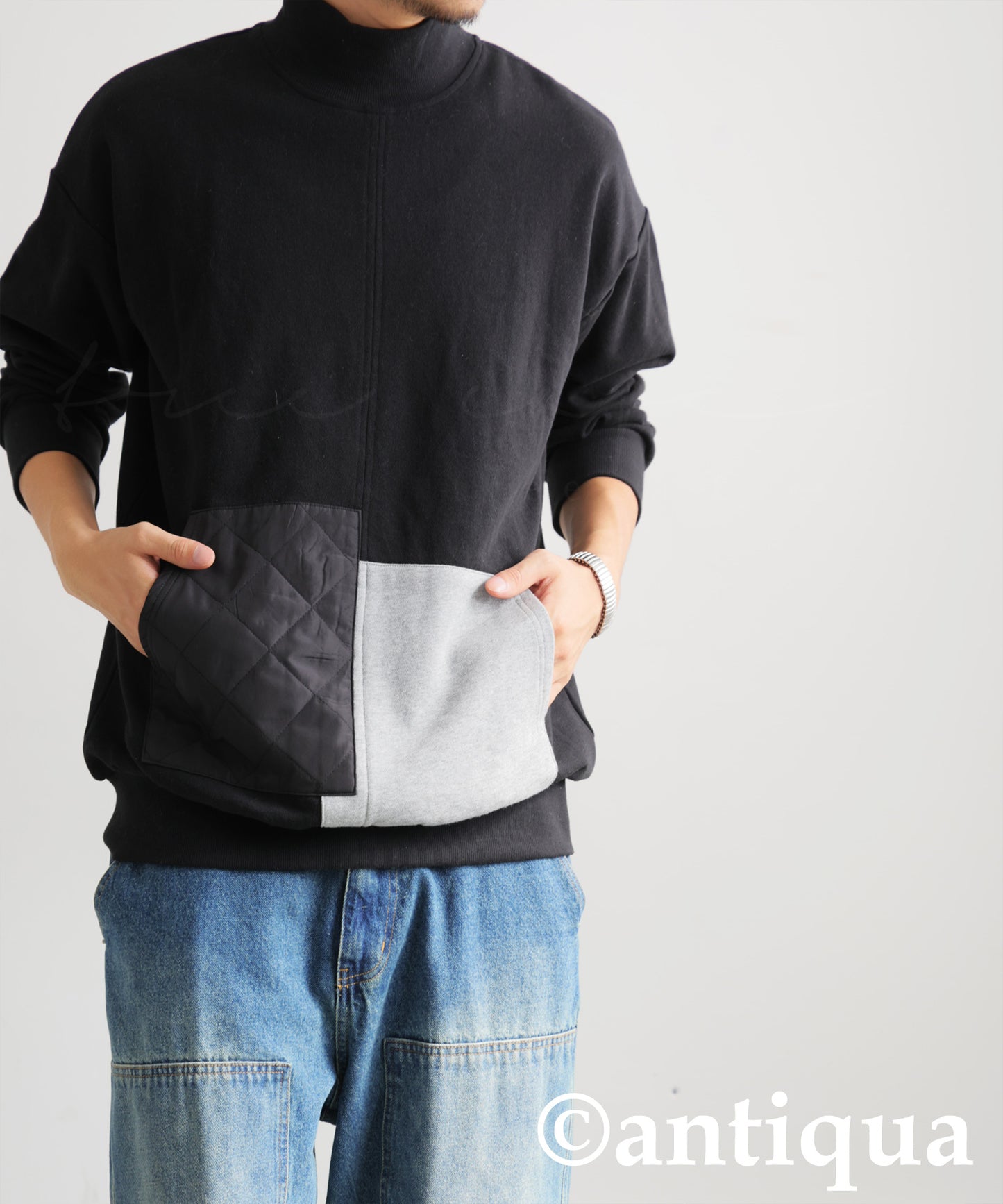 Pocket Color Scheme Tops Men's