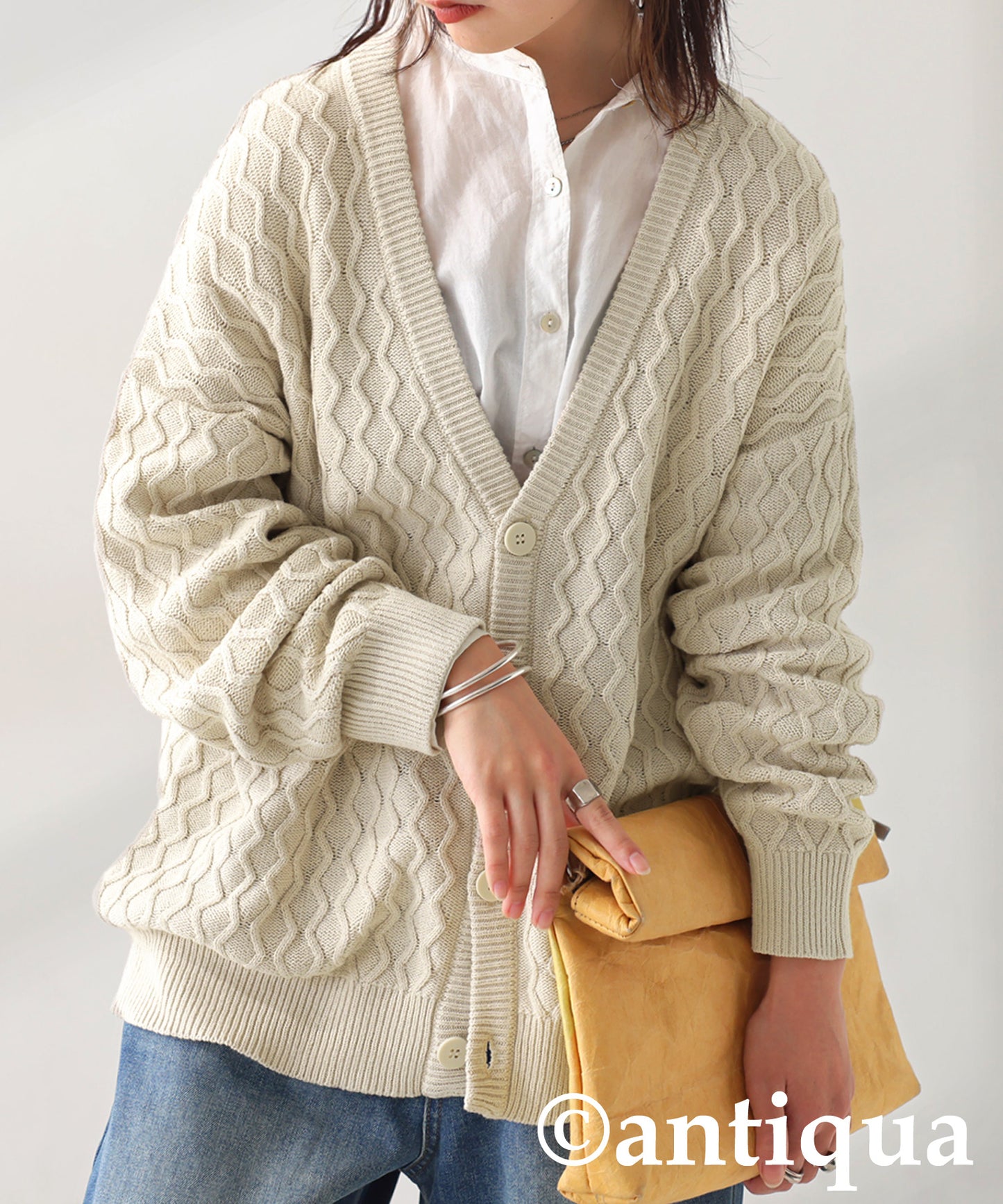 Aran Knit Cardigan Ladies