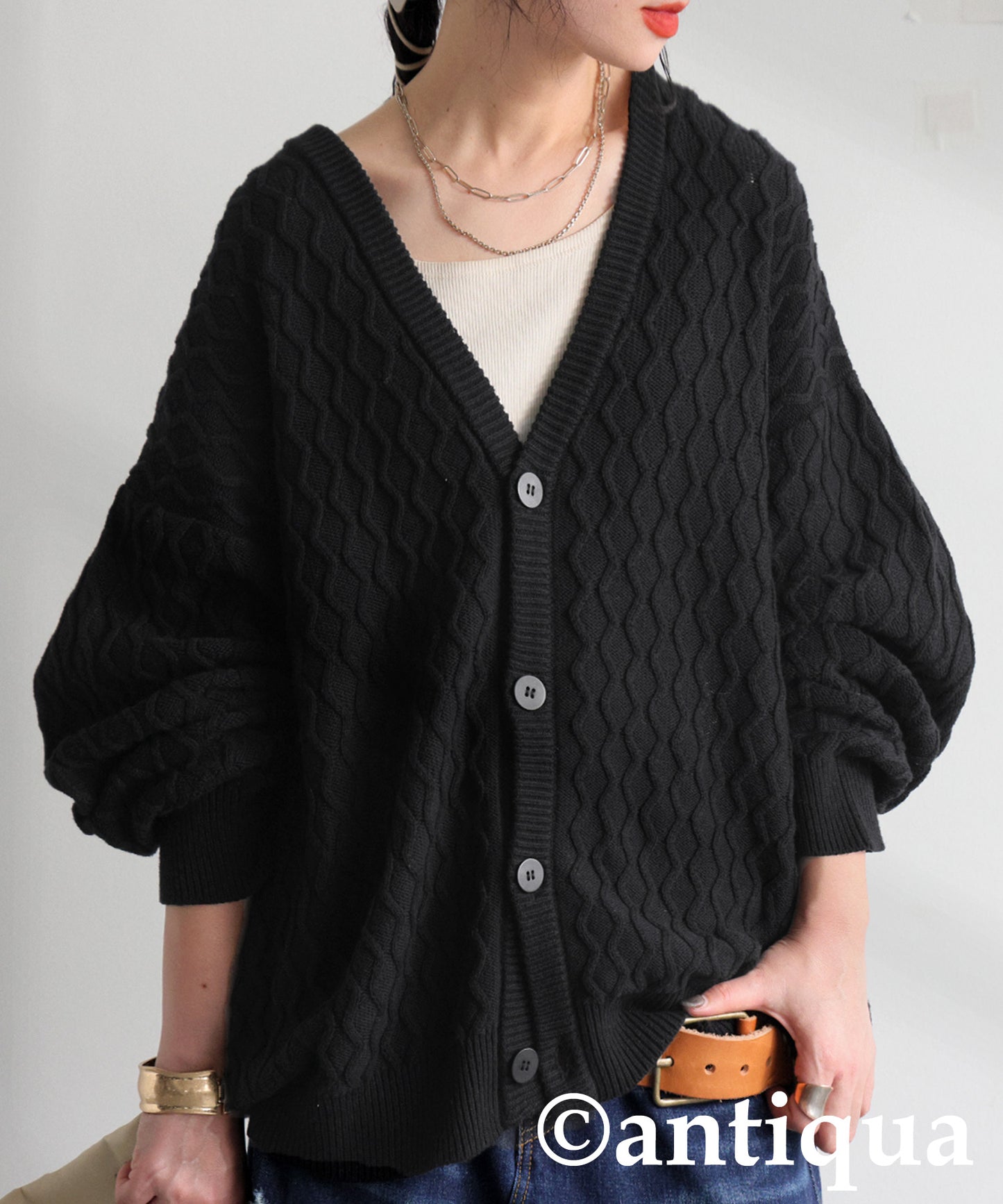 Aran Knit Cardigan Ladies