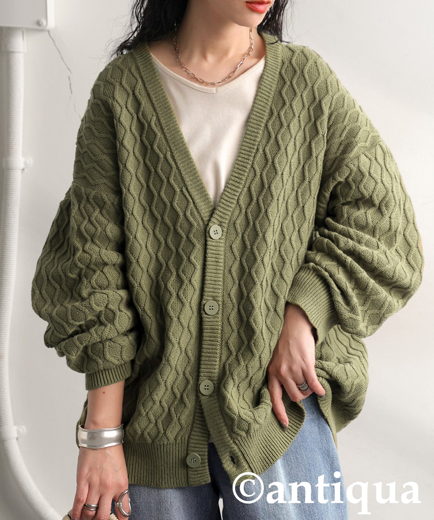 Aran Knit Cardigan Ladies