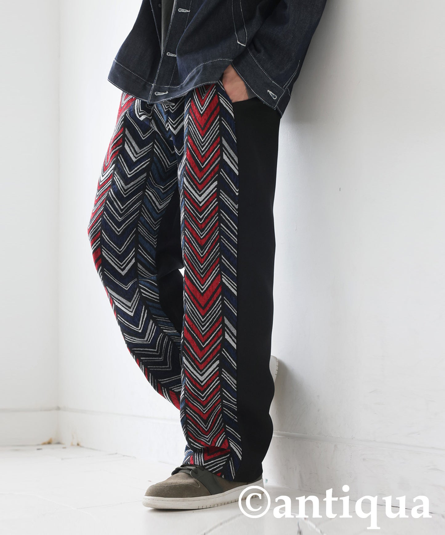 Herringbone Pattern Pants Men's