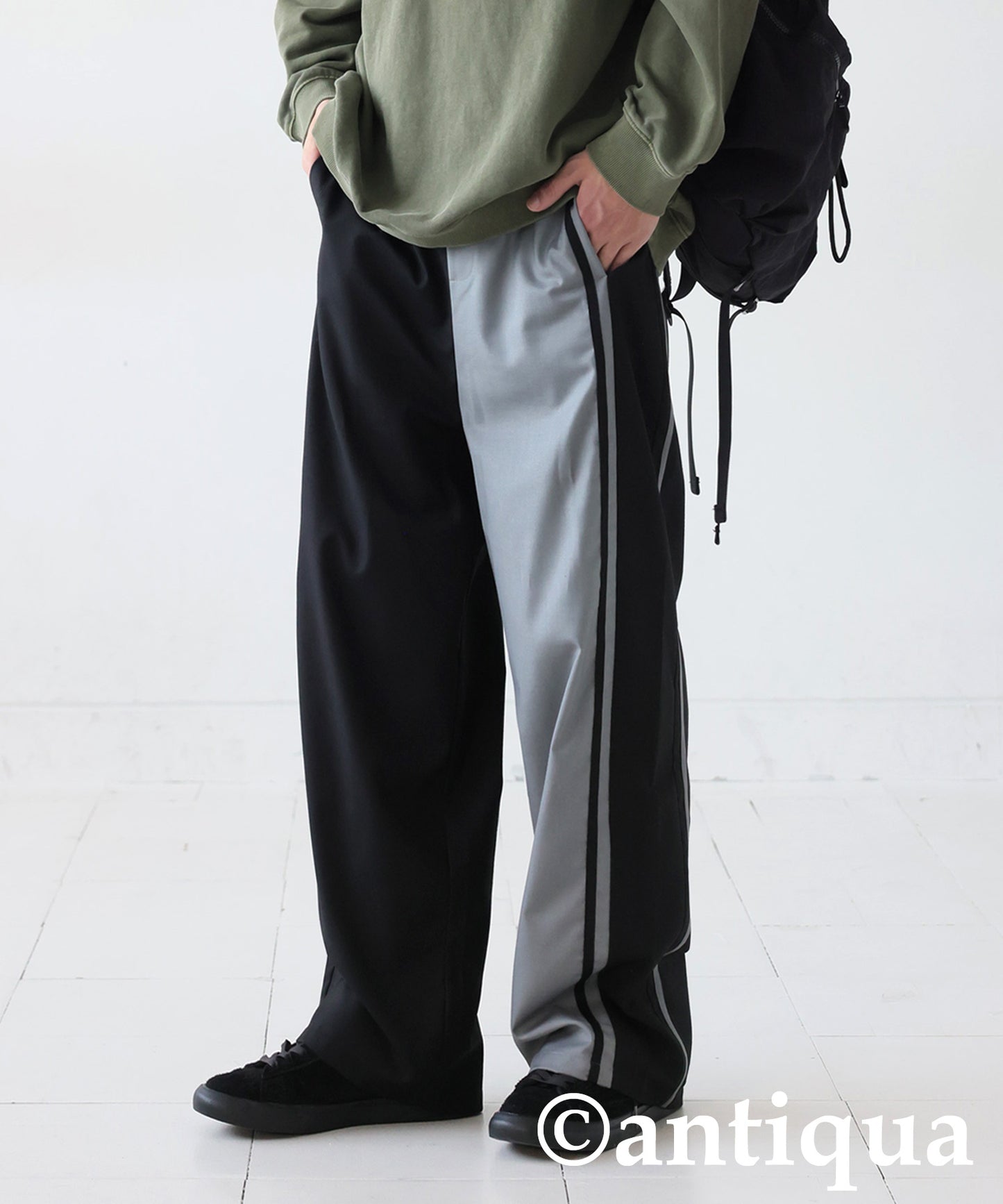 Color Switching Line Pants Men's