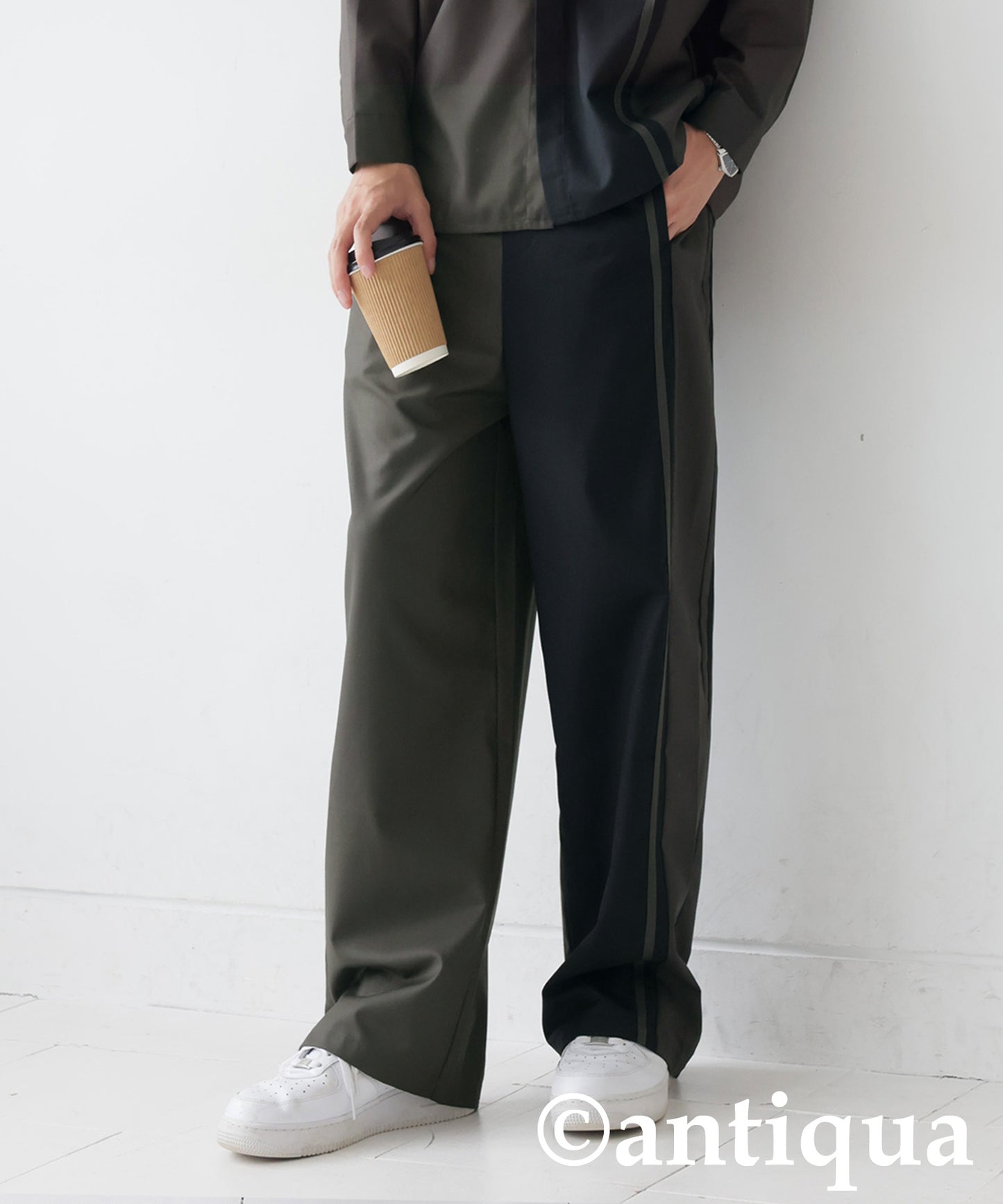 Color Switching Line Pants Men's