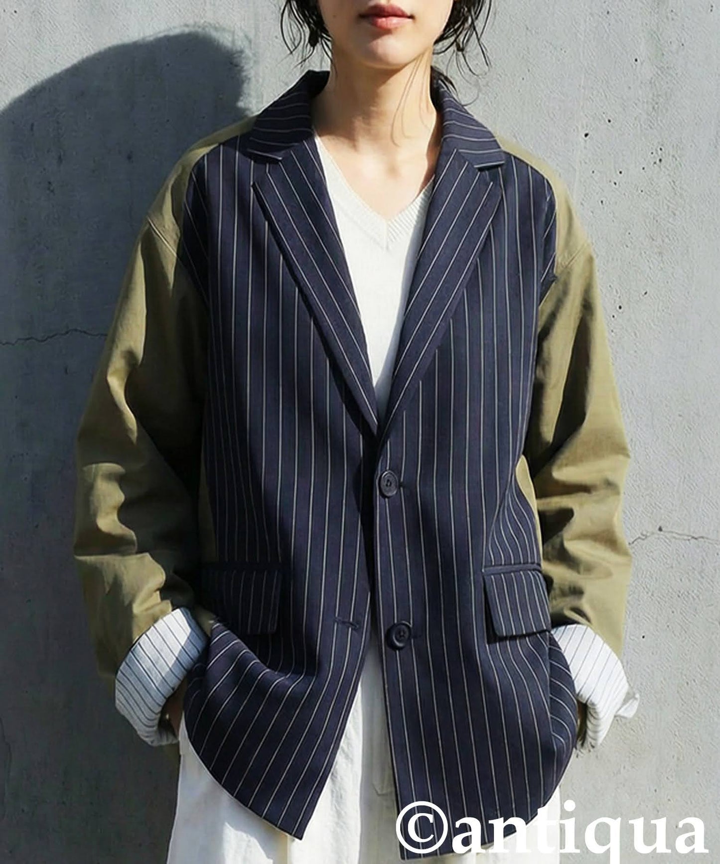 Mixed Material Jacket Ladies