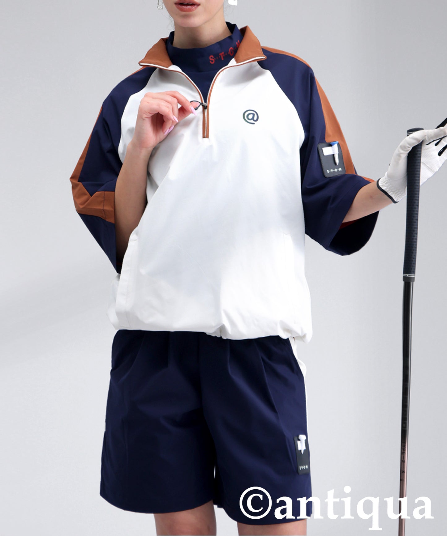 ANTIQUA GOLF×STCH Half Zip Pullover Ladies