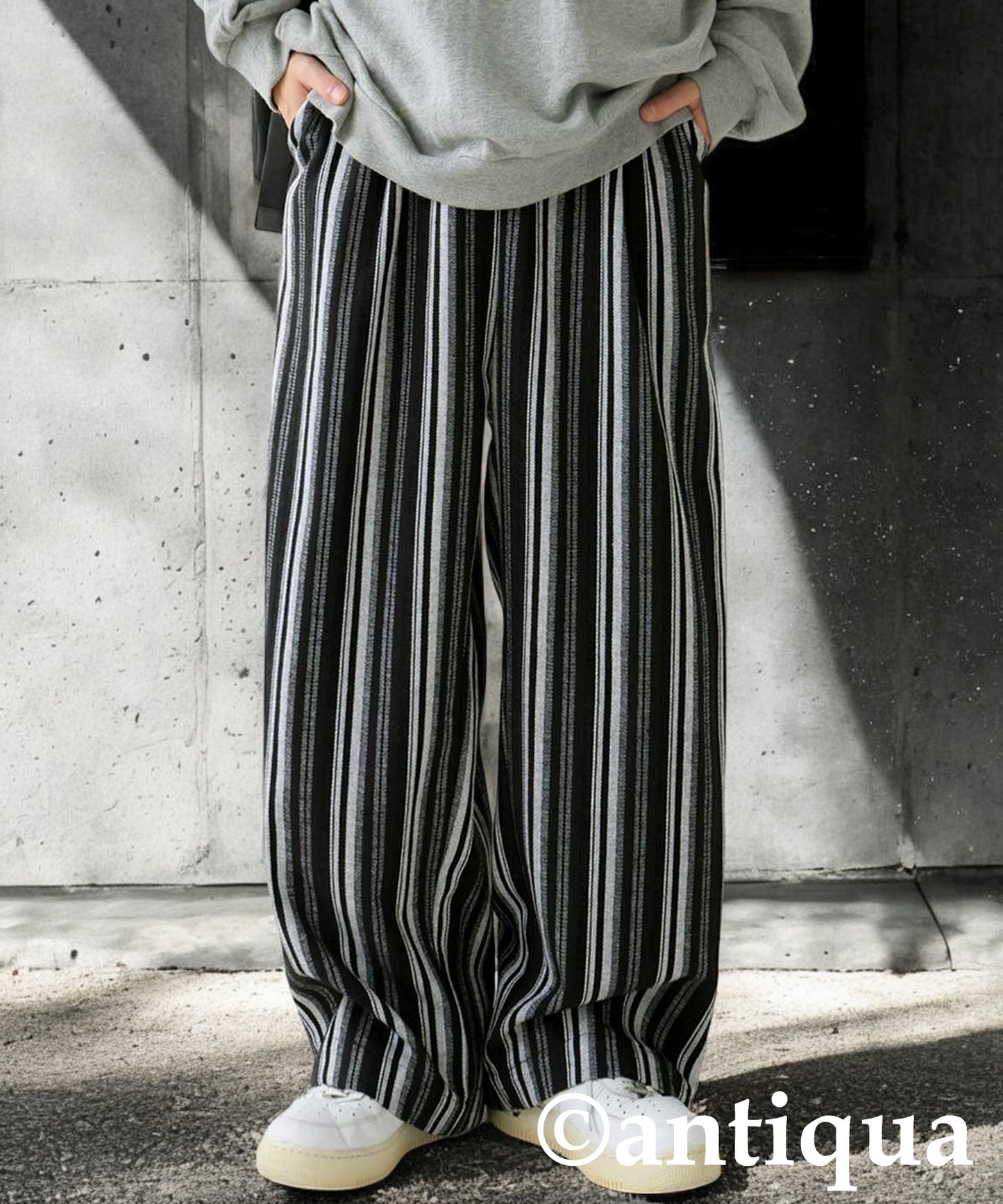 Striped Tuck Wide Pants Men's