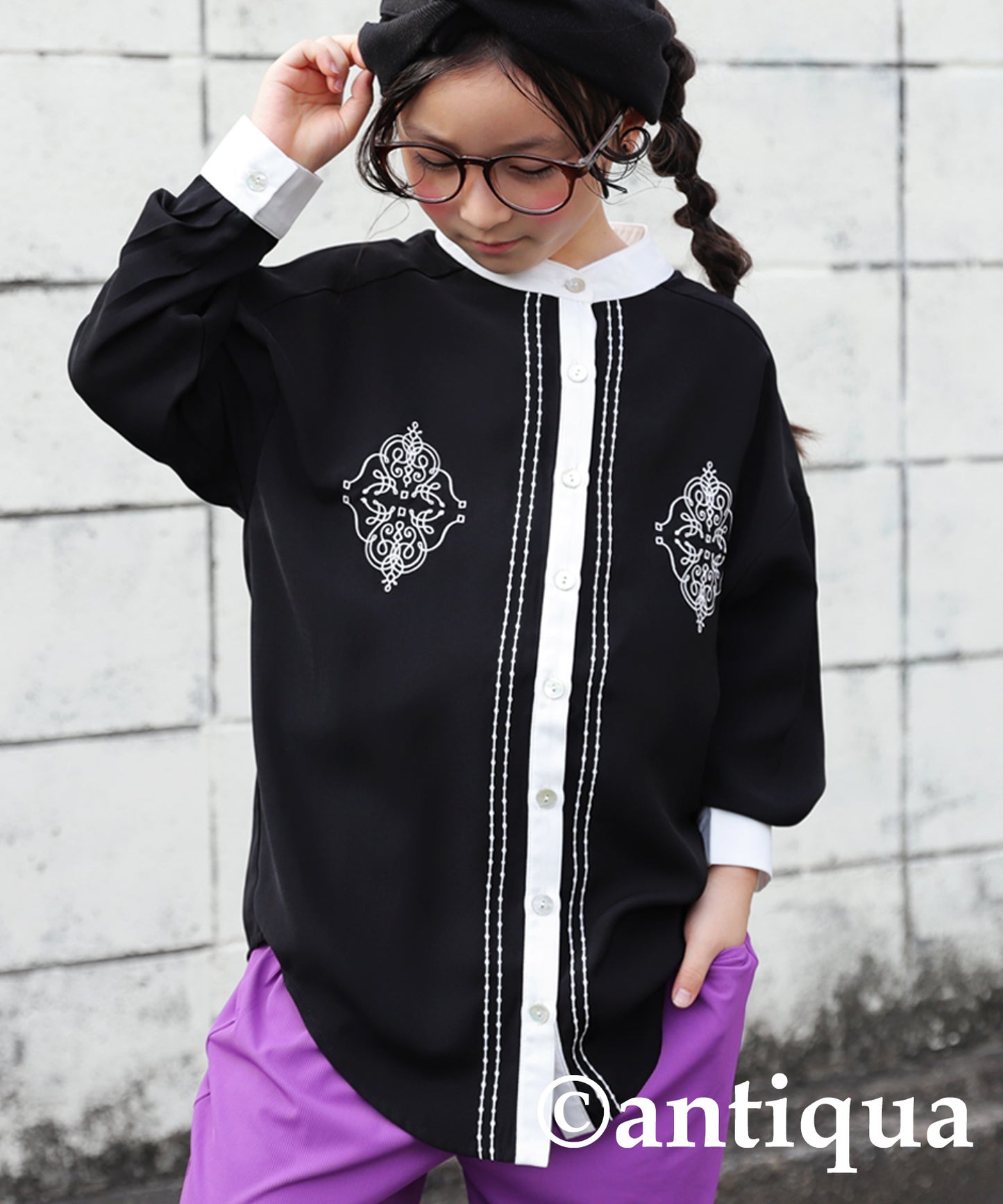 Retro embroidery shirt Kids