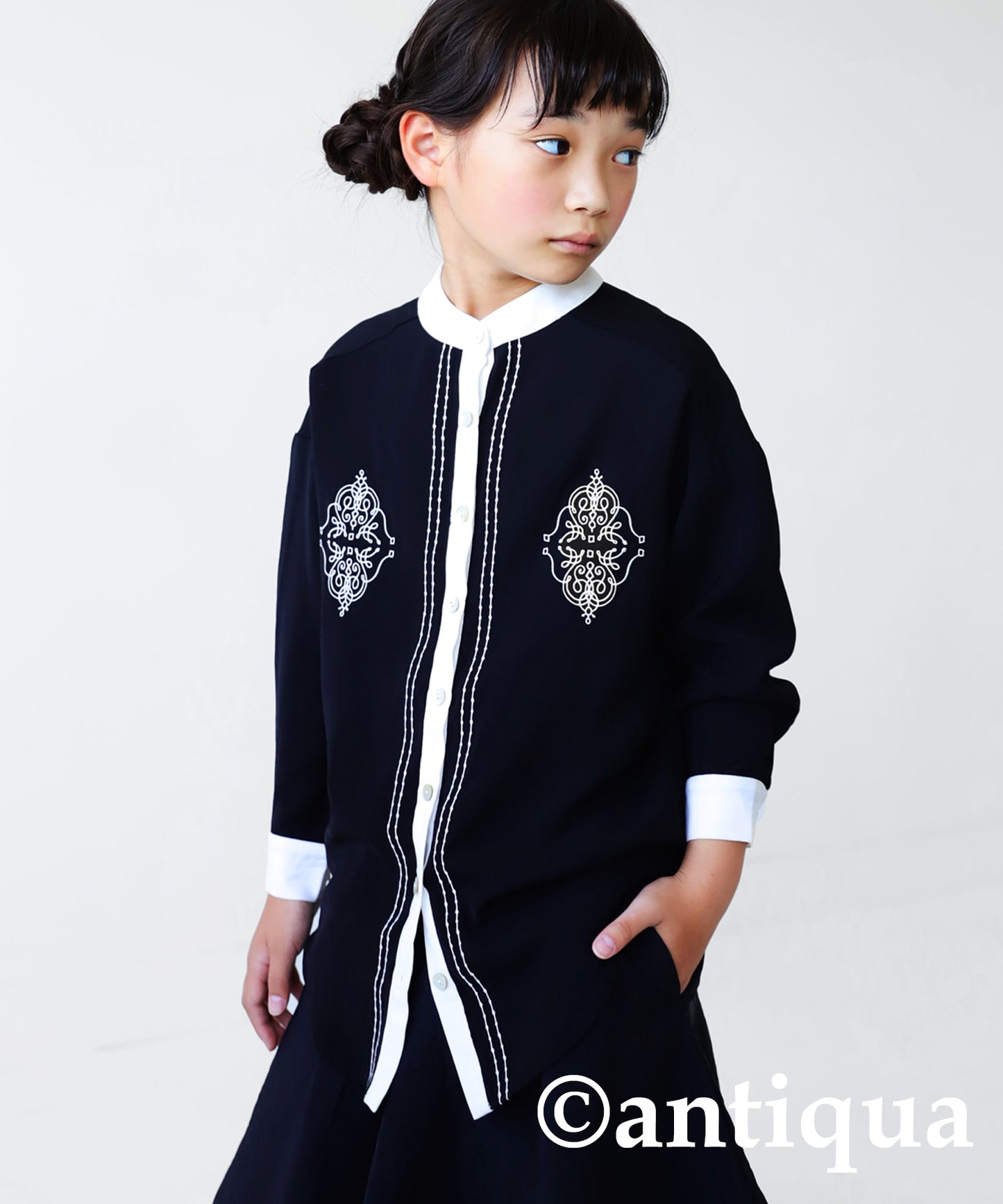 Retro embroidery shirt Kids