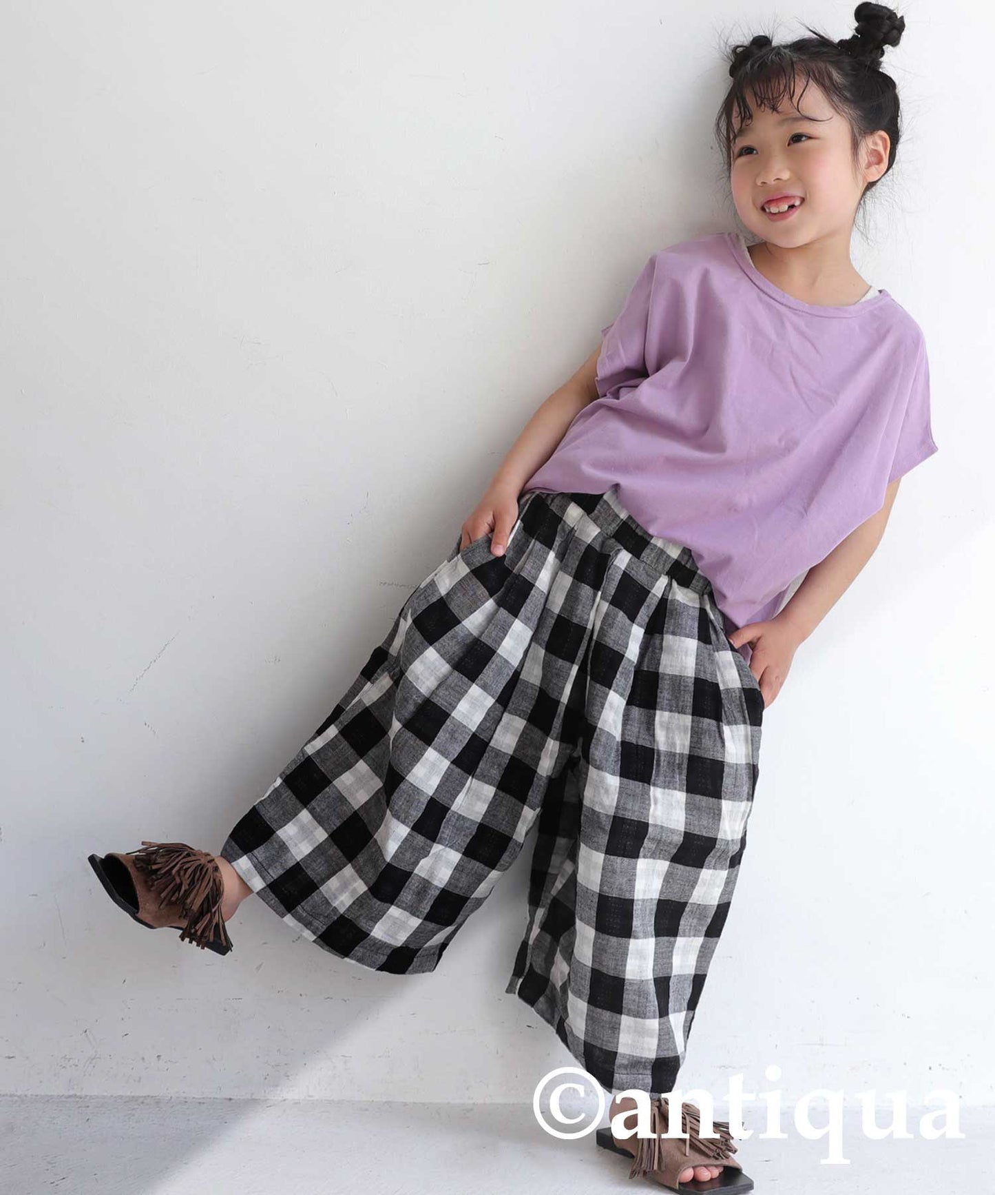 Checked pattern pants Kids