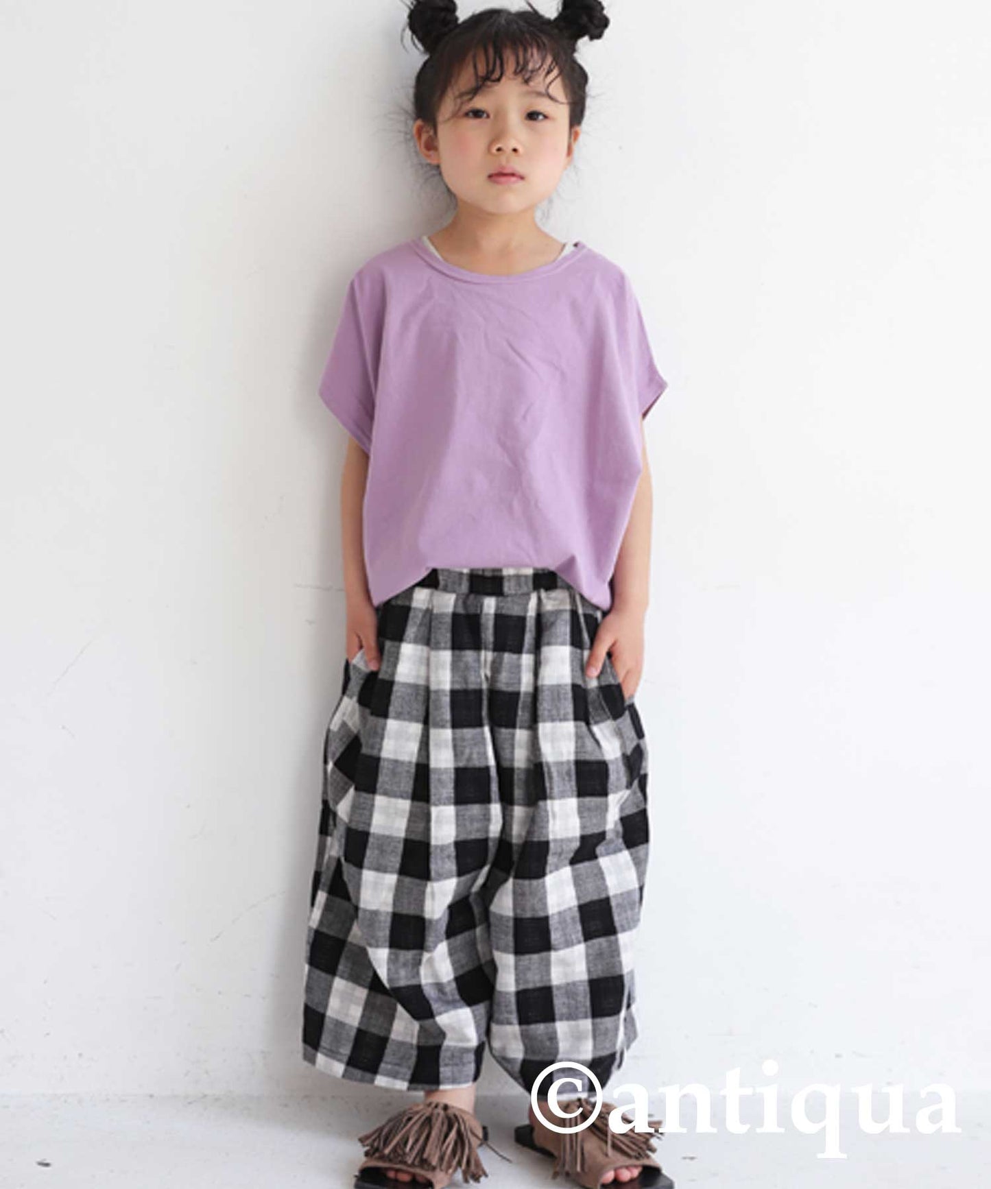 Checked pattern pants Kids