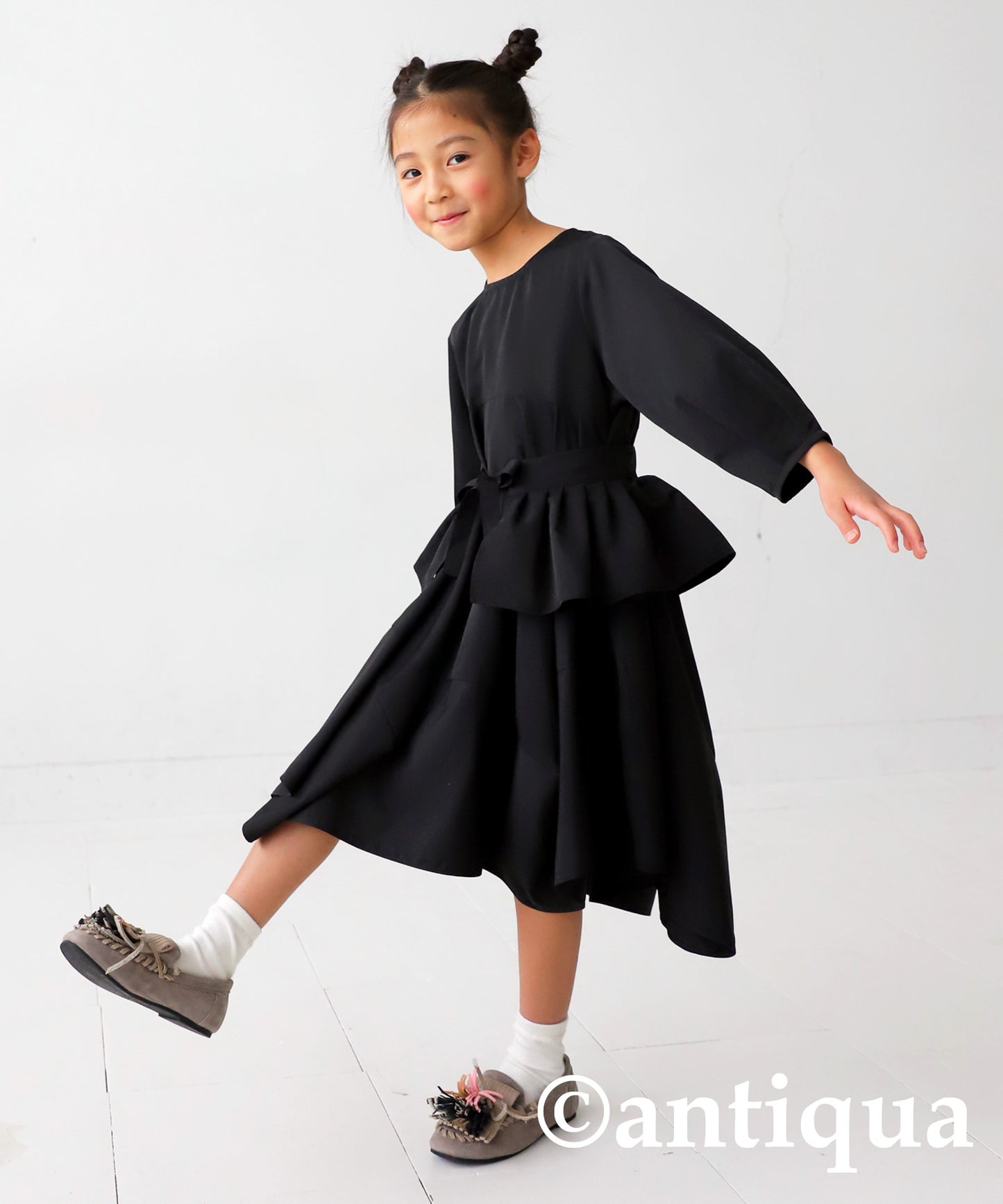 3WAY detachable collar designed Kids dress　