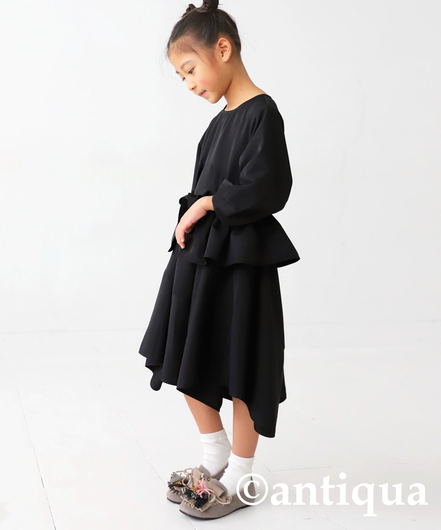 3WAY detachable collar designed Kids dress　