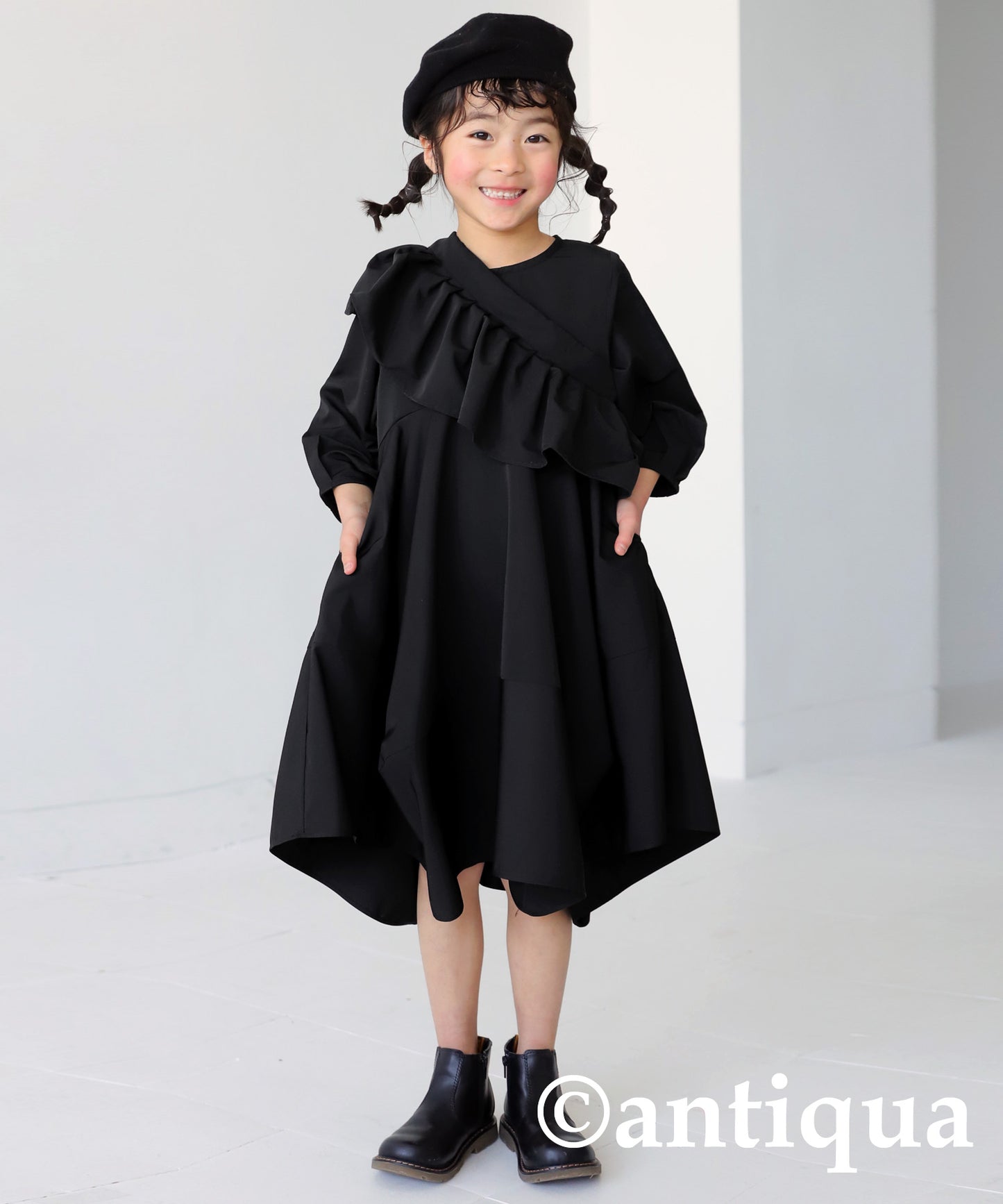 3WAY detachable collar designed Kids dress　