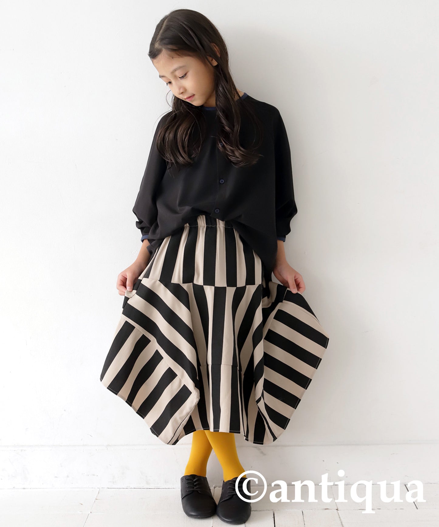 Striped pattern panel skirt Kids