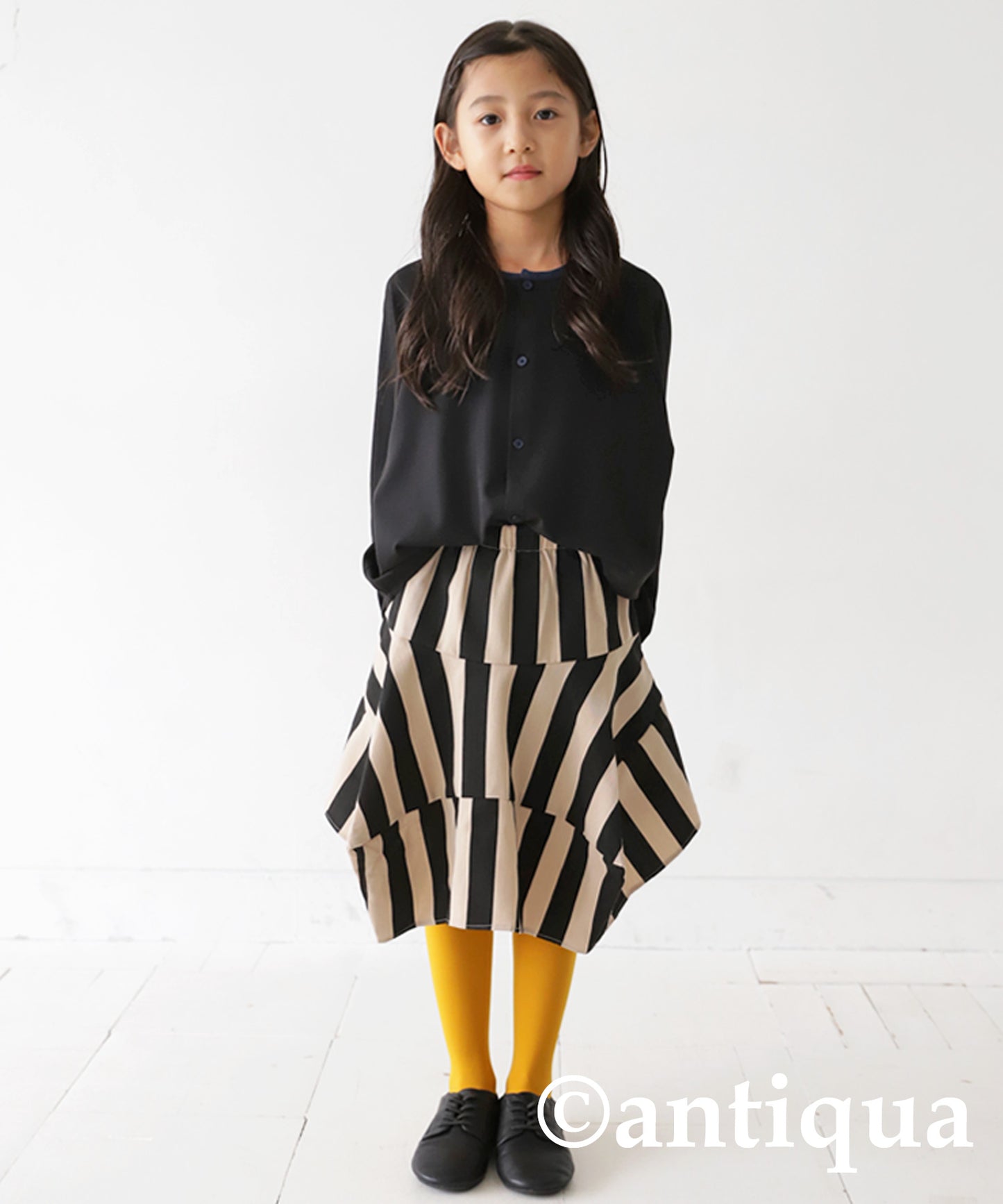 Striped pattern panel skirt Kids