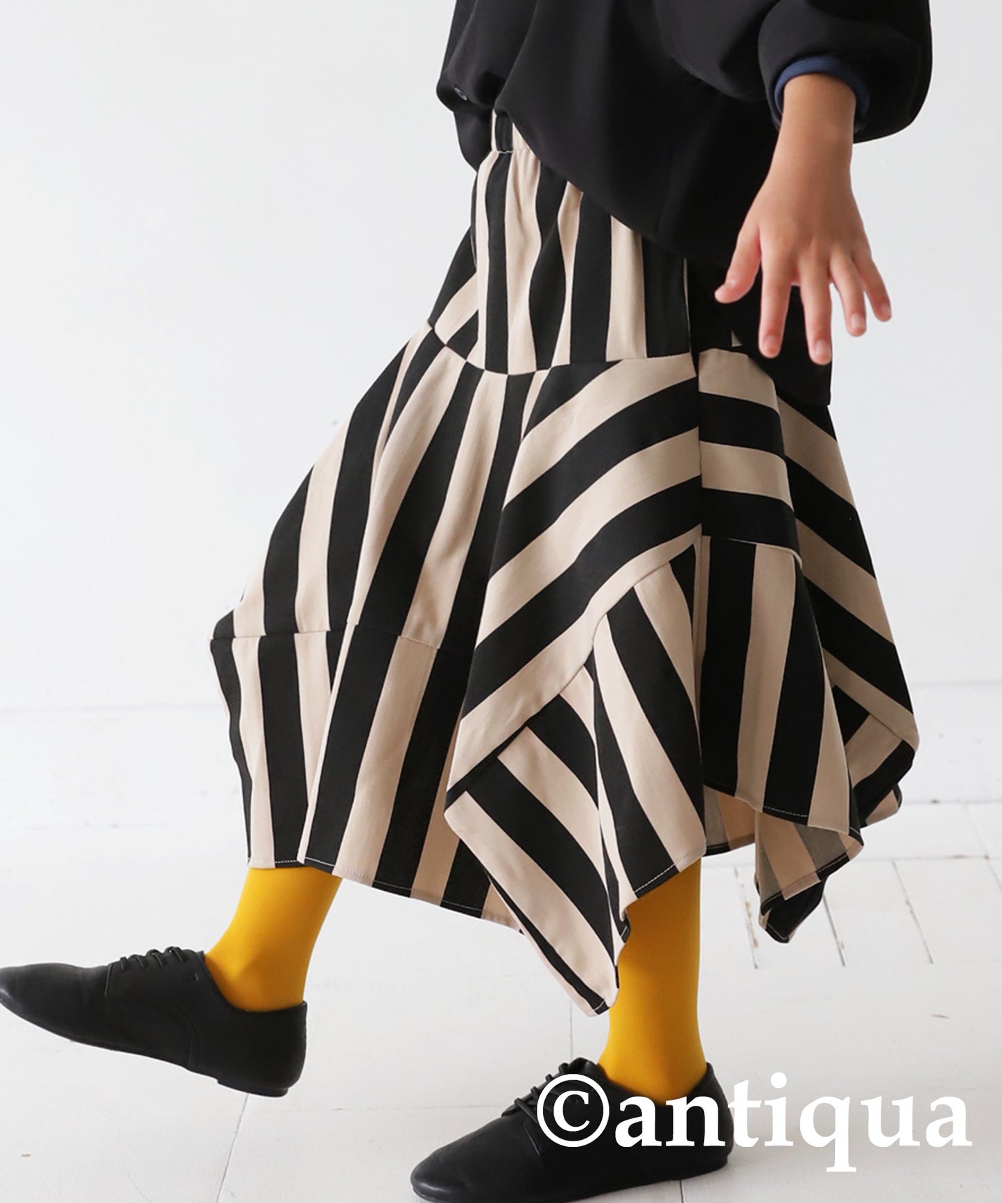 Striped pattern panel skirt Kids