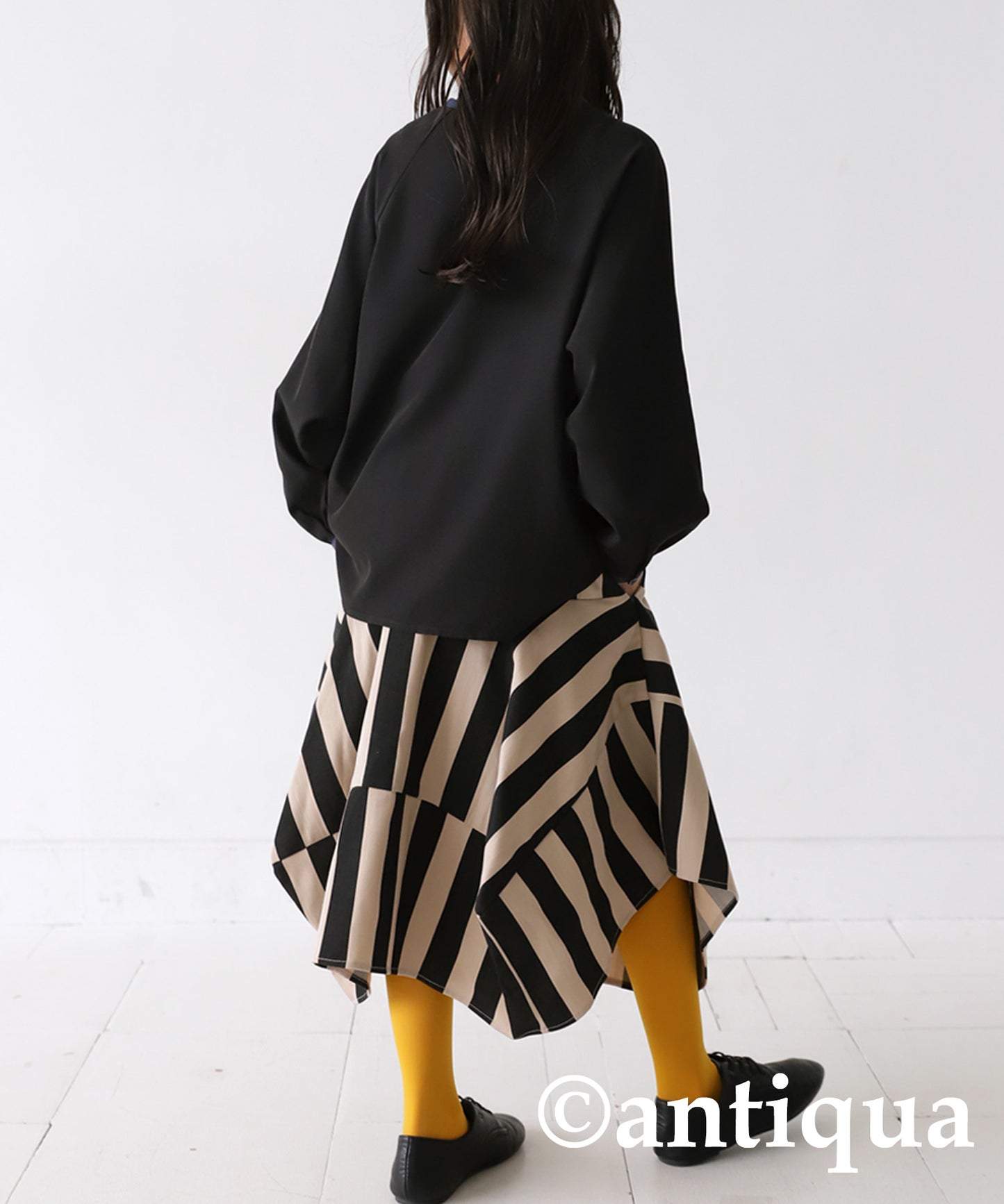 Striped pattern panel skirt Kids